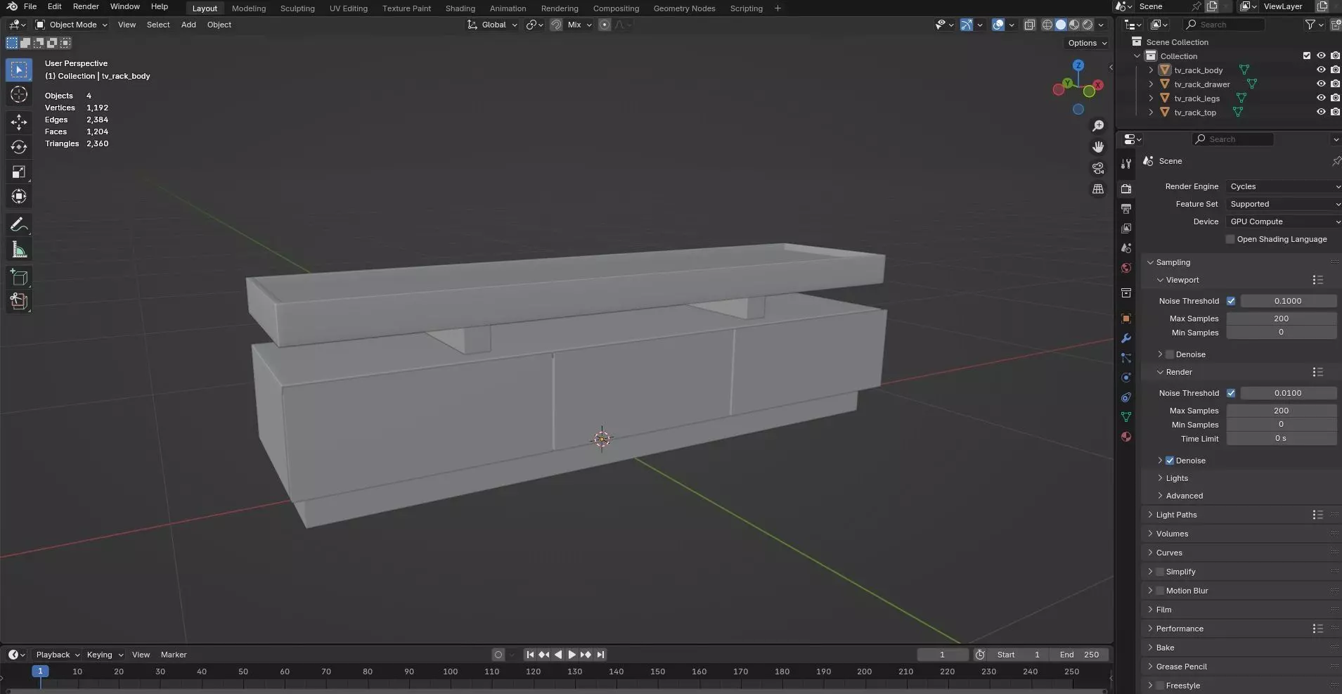 TV Rack CG72 3D model_7