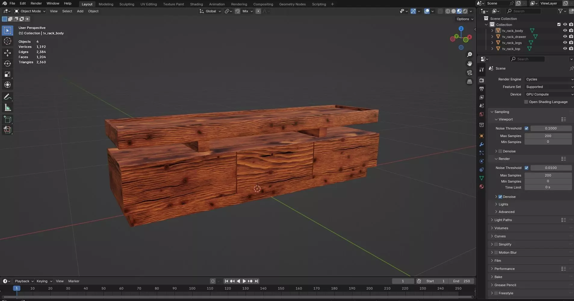 TV Rack CG72 3D model_8