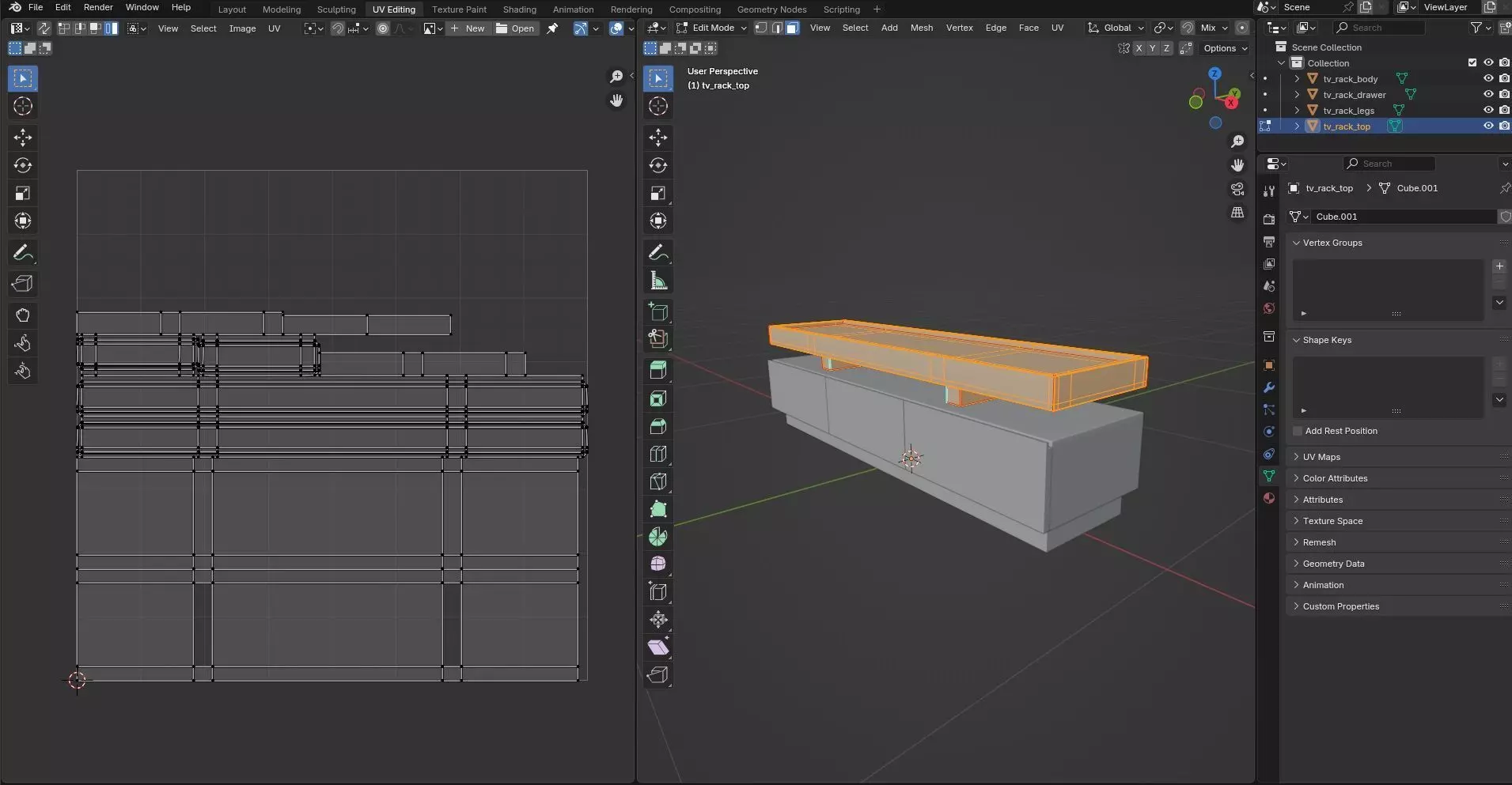 TV Rack CG72 3D model_10