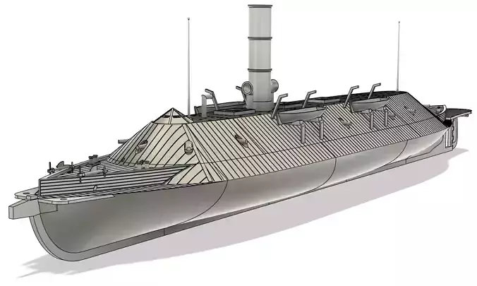 CSS Virginia RC Model 1-72 3D print model CSS Virginia RC Model 1-72 3D print model