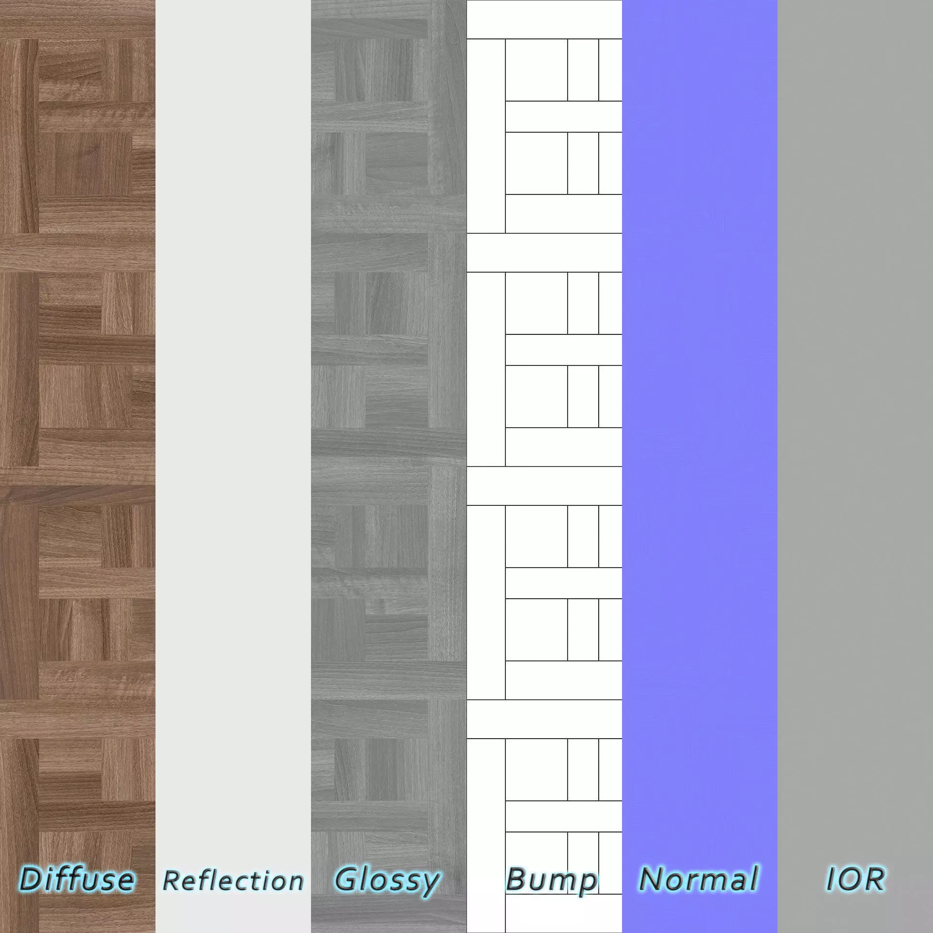 Parquet - Laminate - Wooden floor 4 in 1 3D model_8