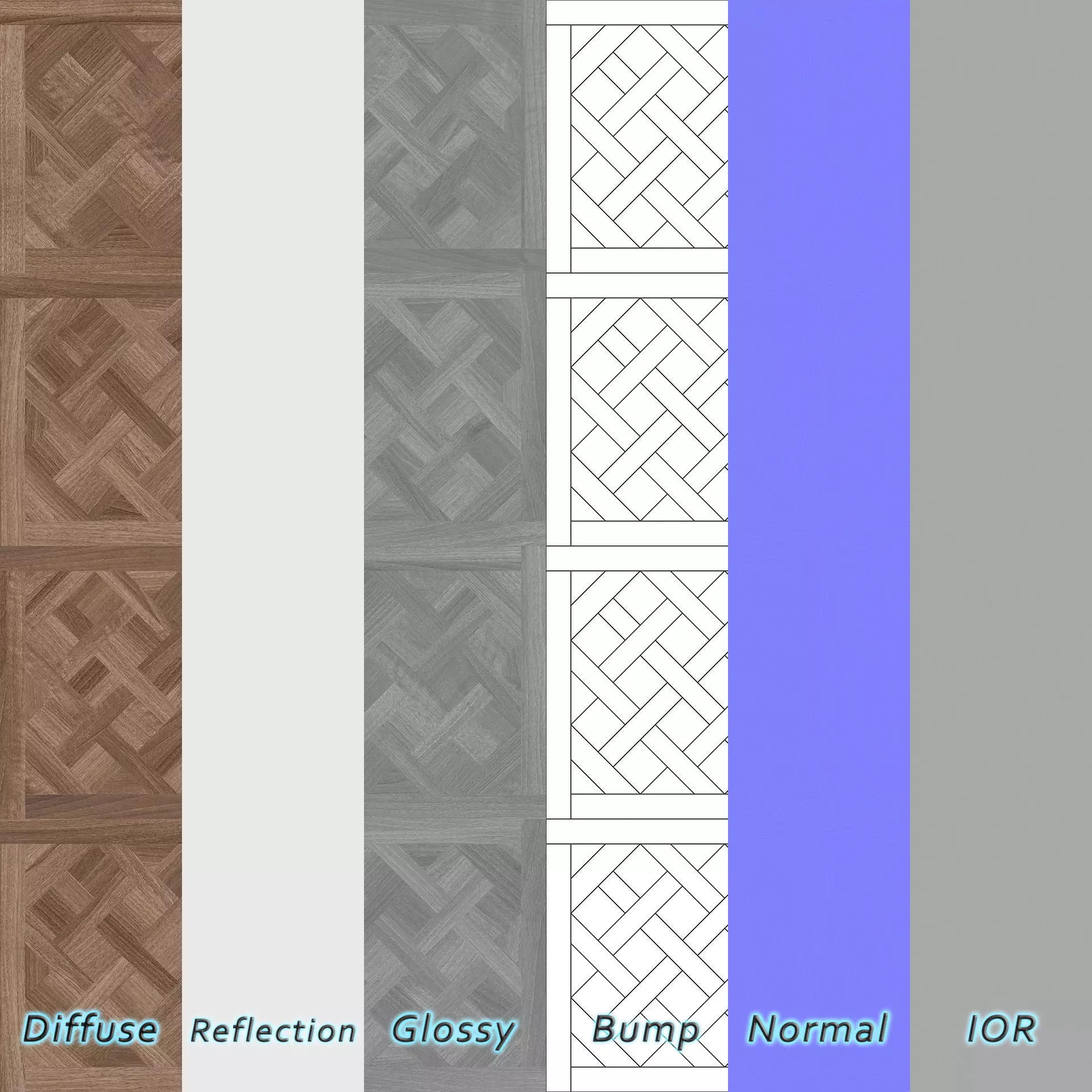 Parquet - Laminate - Wooden floor 4 in 1 3D model_5