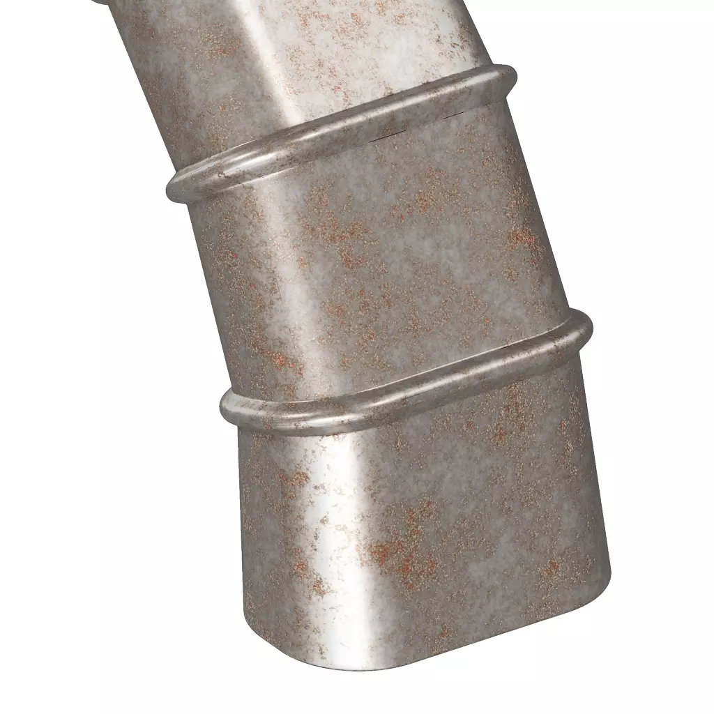 Rusty HVAC Oval Elbow Air Duct 3D model_3