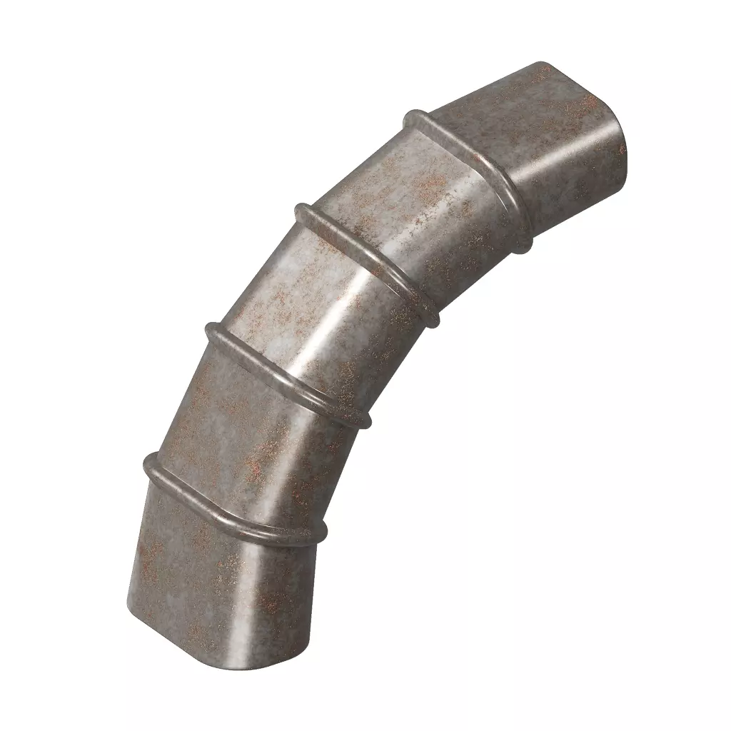 Rusty HVAC Oval Elbow Air Duct 3D model_1