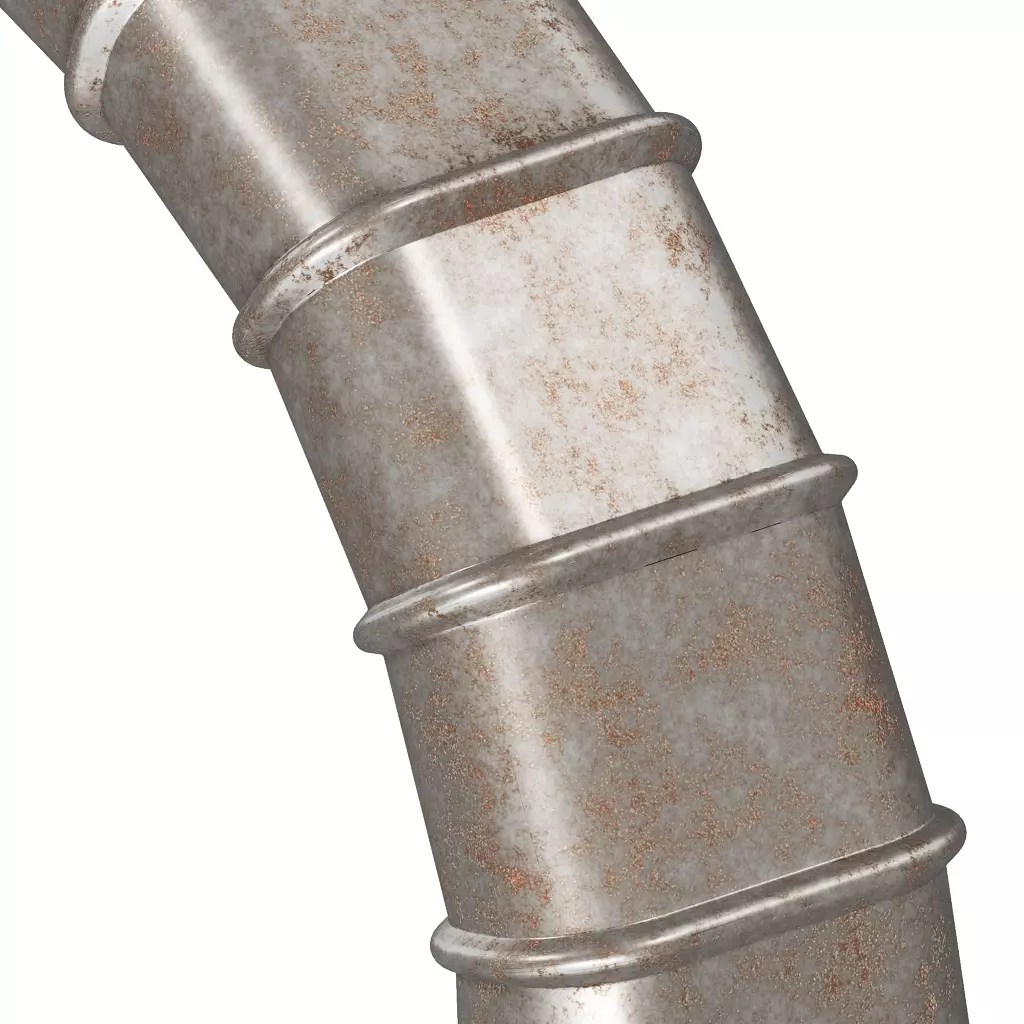 Rusty HVAC Oval Elbow Air Duct 3D model_2