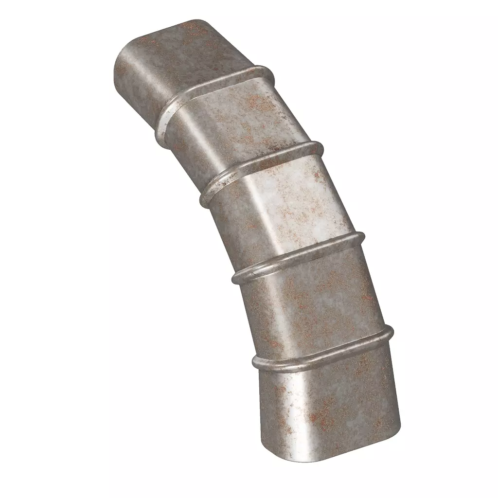 Rusty HVAC Oval Elbow Air Duct 3D model_0