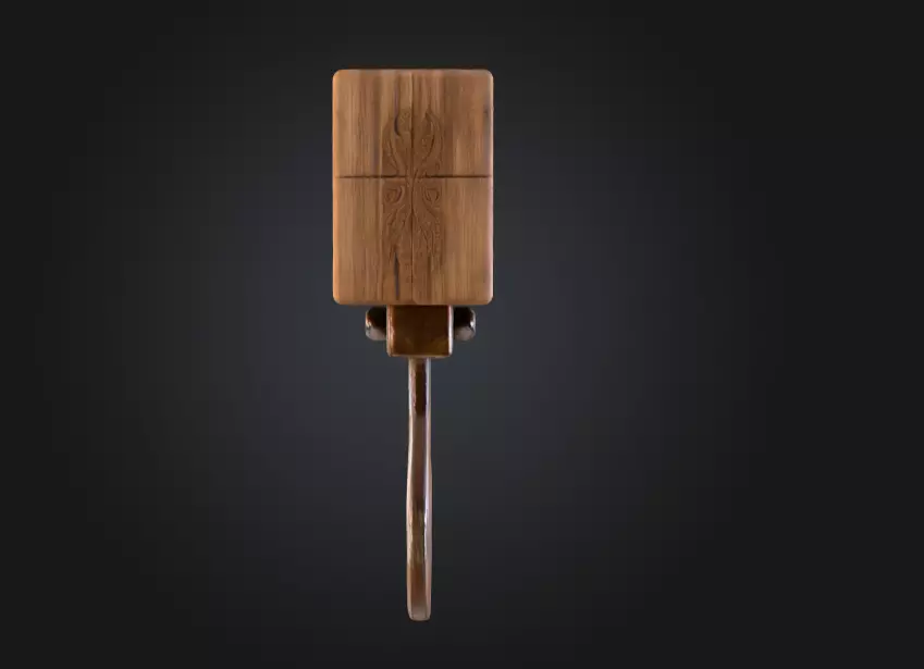 Medieval Sack Hanger Low-poly 3D model_3