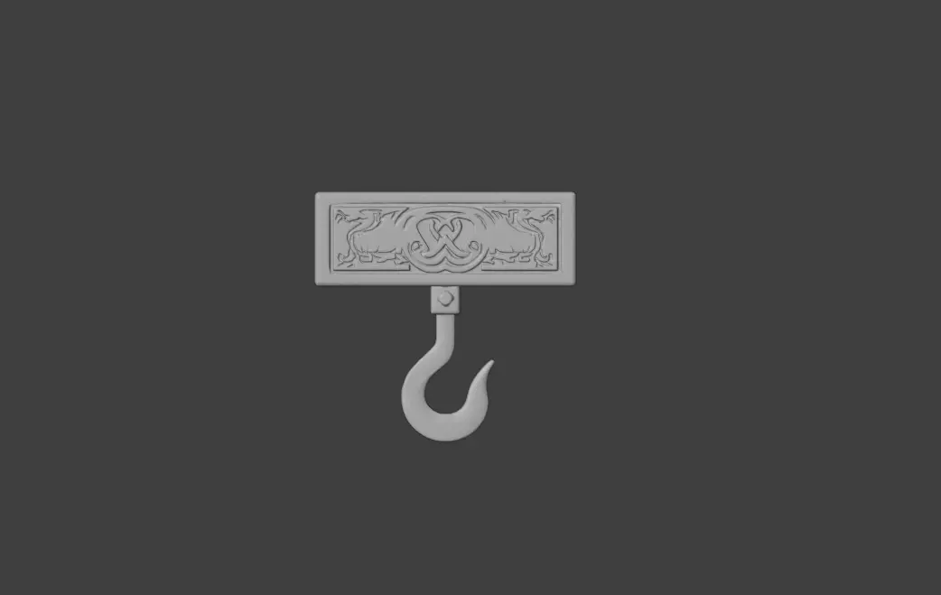 Medieval Sack Hanger Low-poly 3D model_10