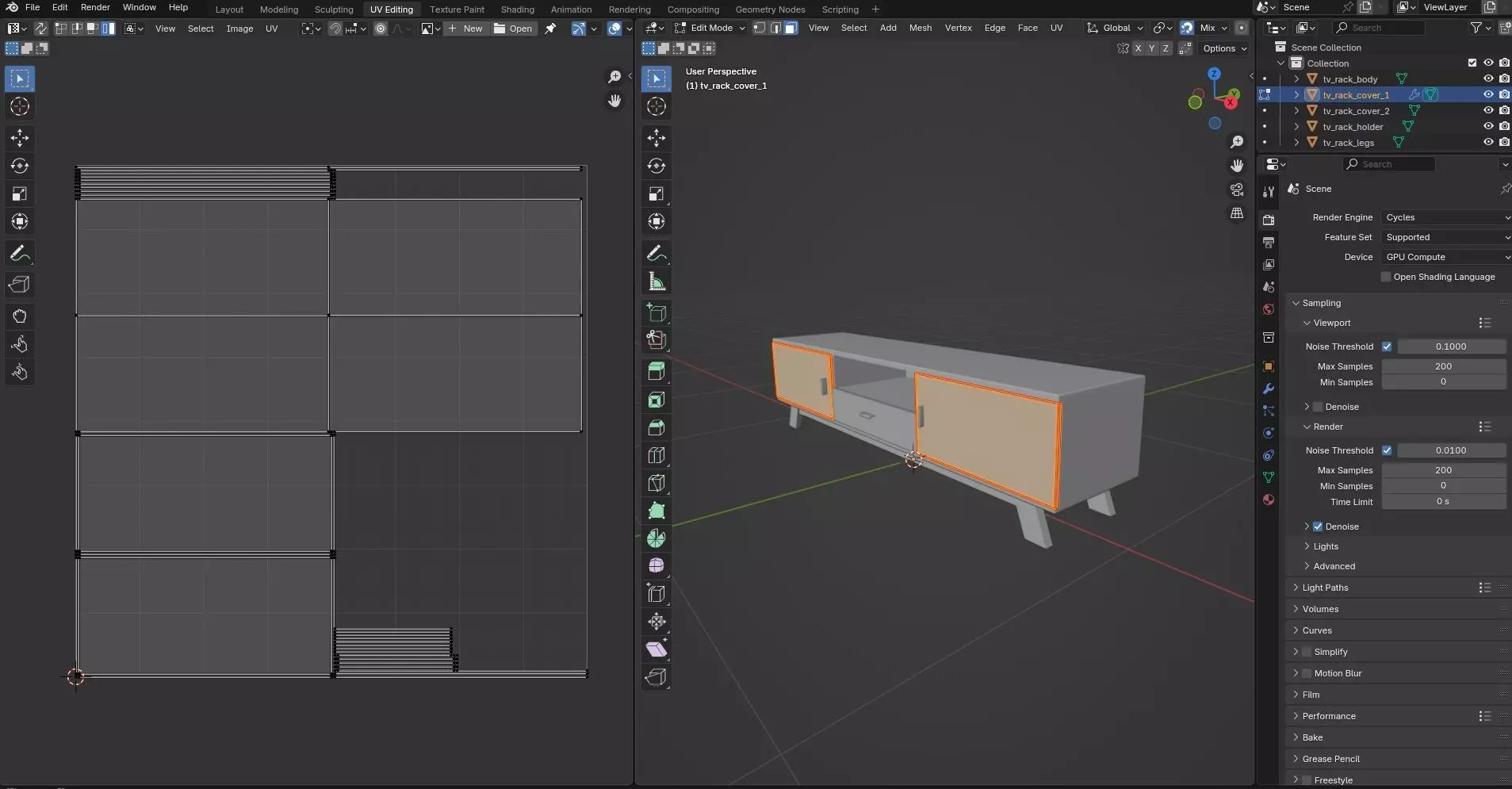 TV Rack CG75 3D model_11
