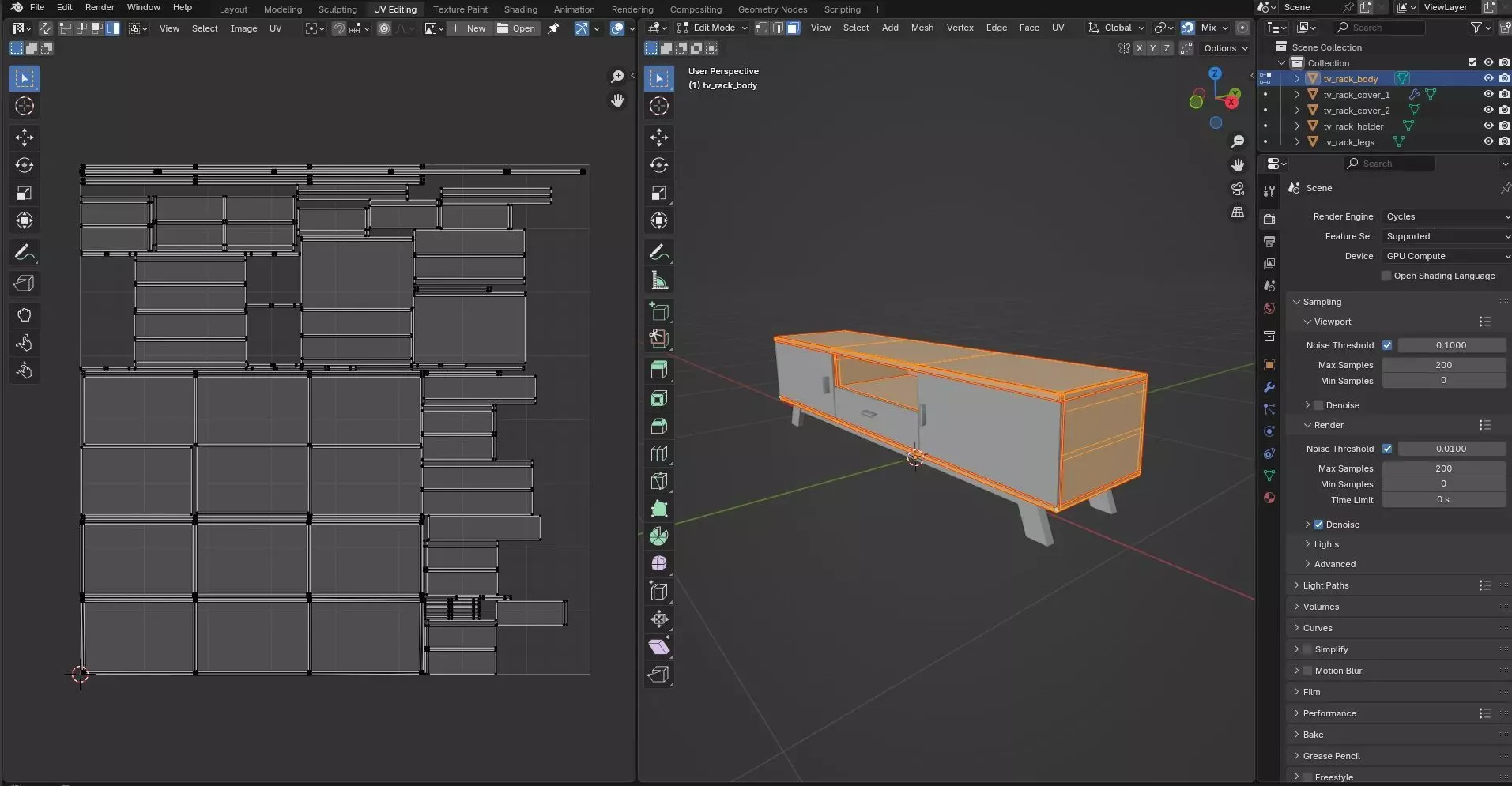 TV Rack CG75 3D model_10