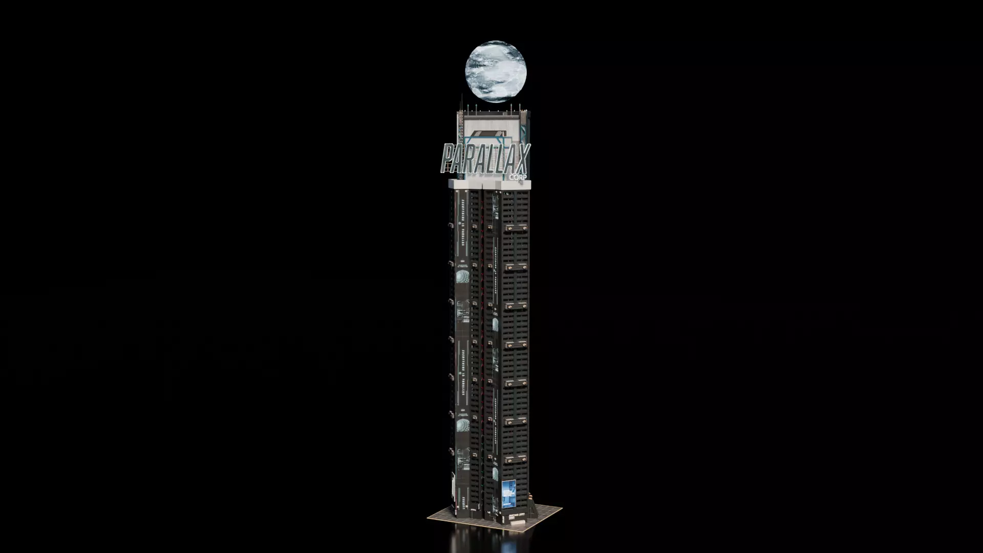 Cyberpunk building 12 3D model_0