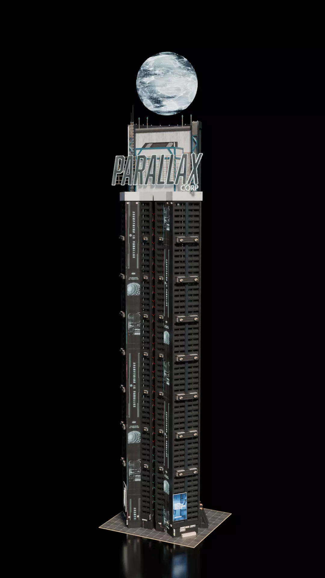 Cyberpunk building 12 3D model_1