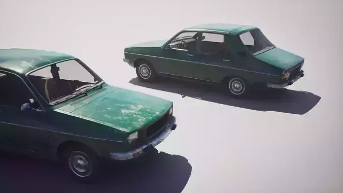 Classic Sedan 1 - R 12 - Game Ready Vehicle Low-poly 3D model 4