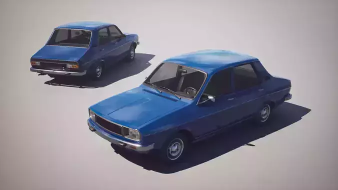 Classic Sedan 1 - R 12 - Game Ready Vehicle Low-poly 3D model 7
