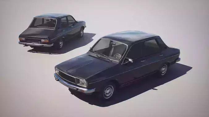 Classic Sedan 1 - R 12 - Game Ready Vehicle Low-poly 3D model 6
