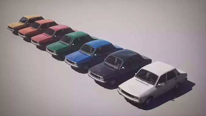 Classic Sedan 1 - R 12 - Game Ready Vehicle Low-poly 3D model 3