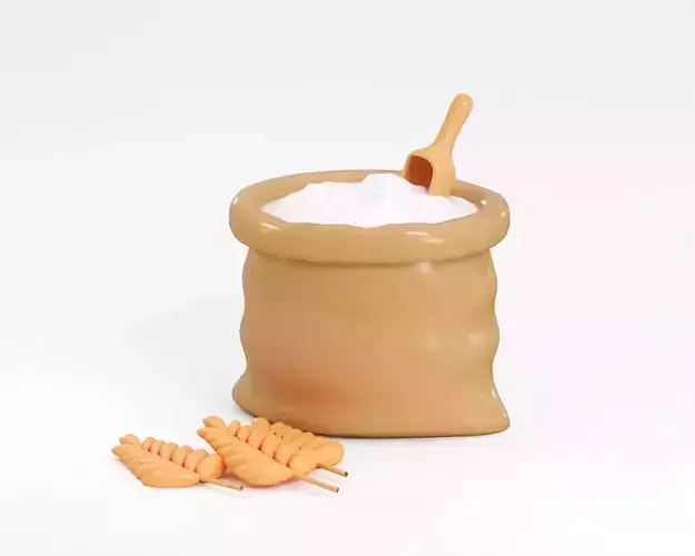 Cartoon Bag of white flour