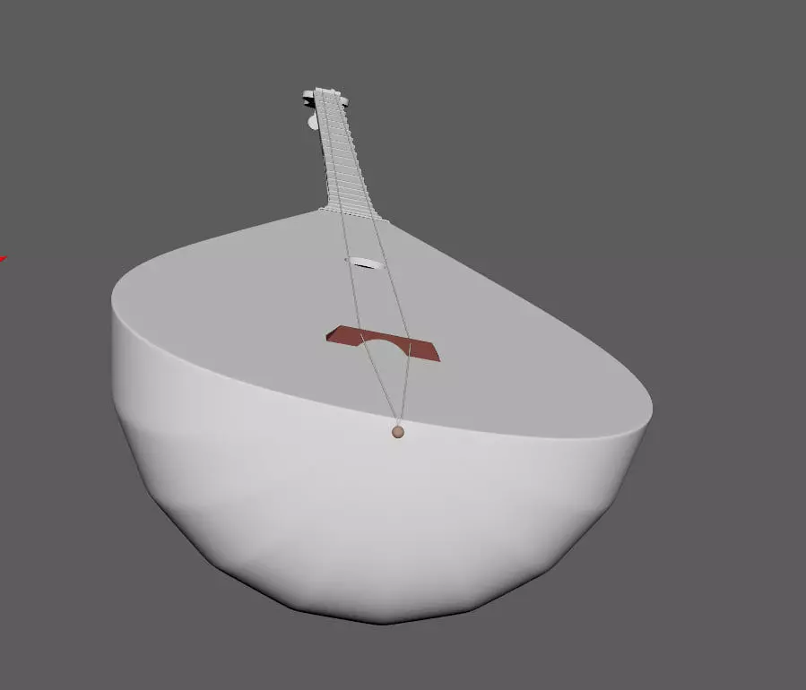 The Kazakh musical instrument - Dombyra Low-poly 3D model_3