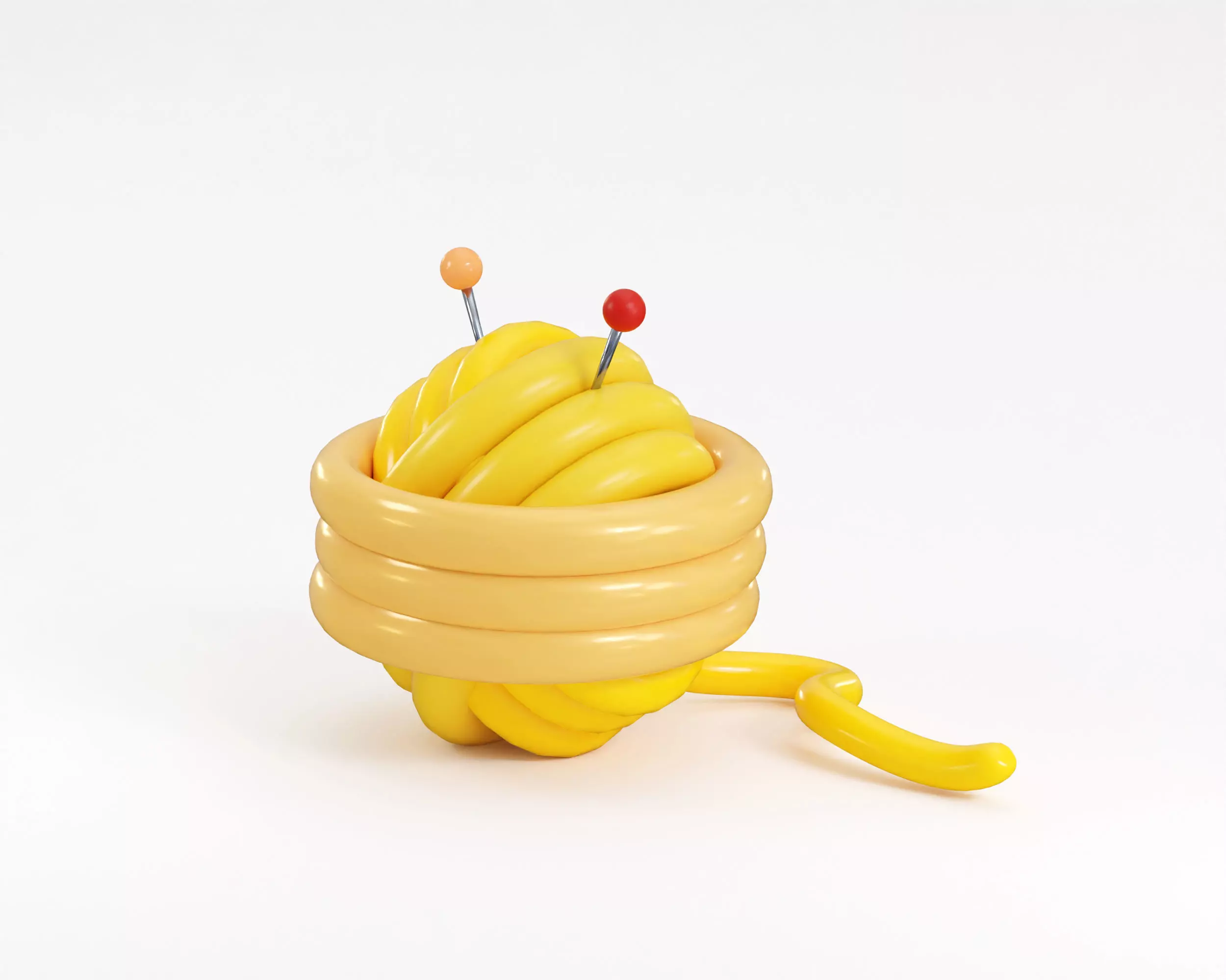 Cartoon Ball of thread Low-poly 3D model_2