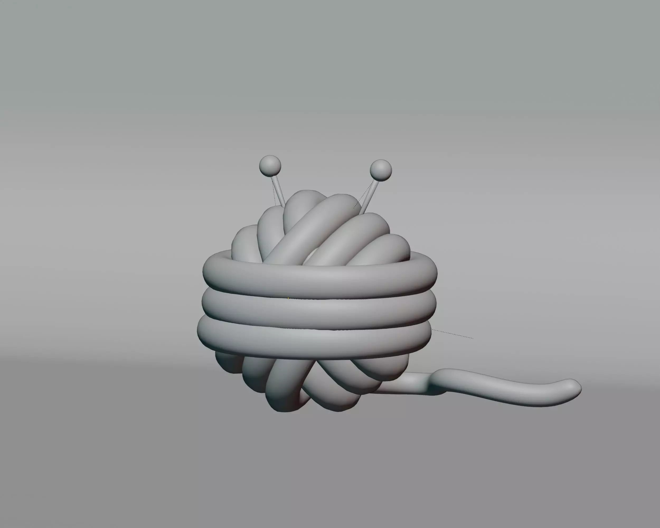 Cartoon Ball of thread Low-poly 3D model_3