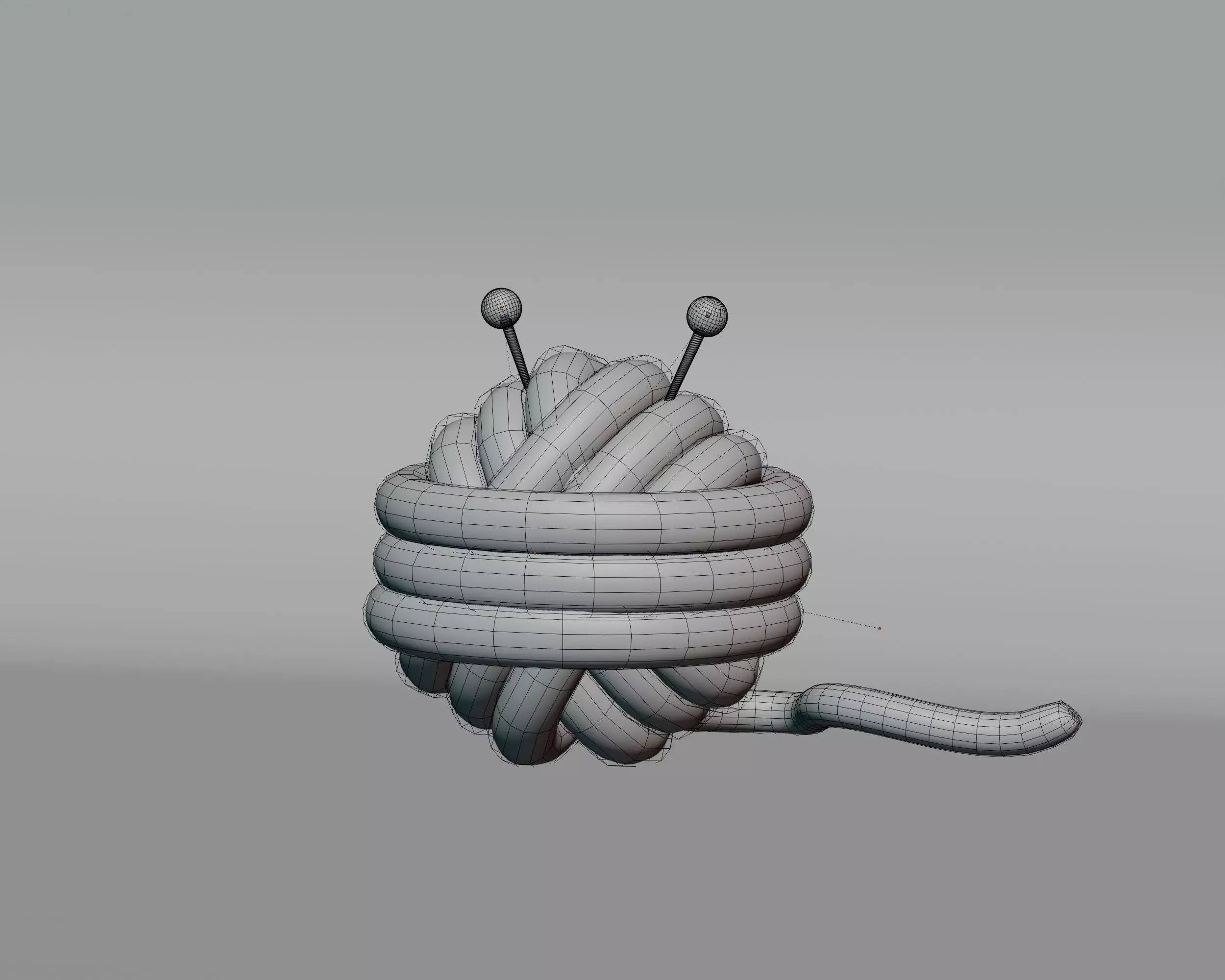 Cartoon Ball of thread Low-poly 3D model_1