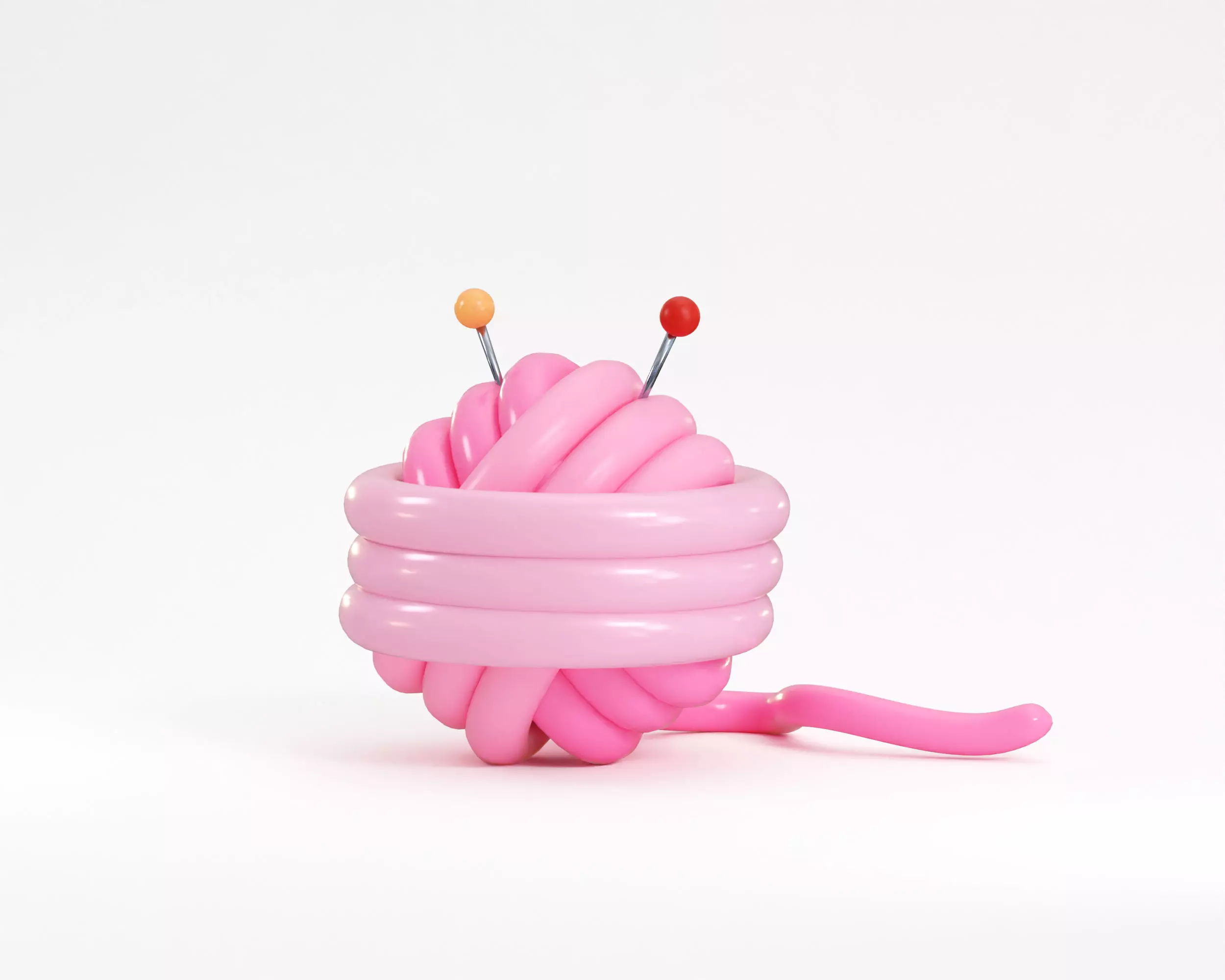 Cartoon Ball of thread Low-poly 3D model_0