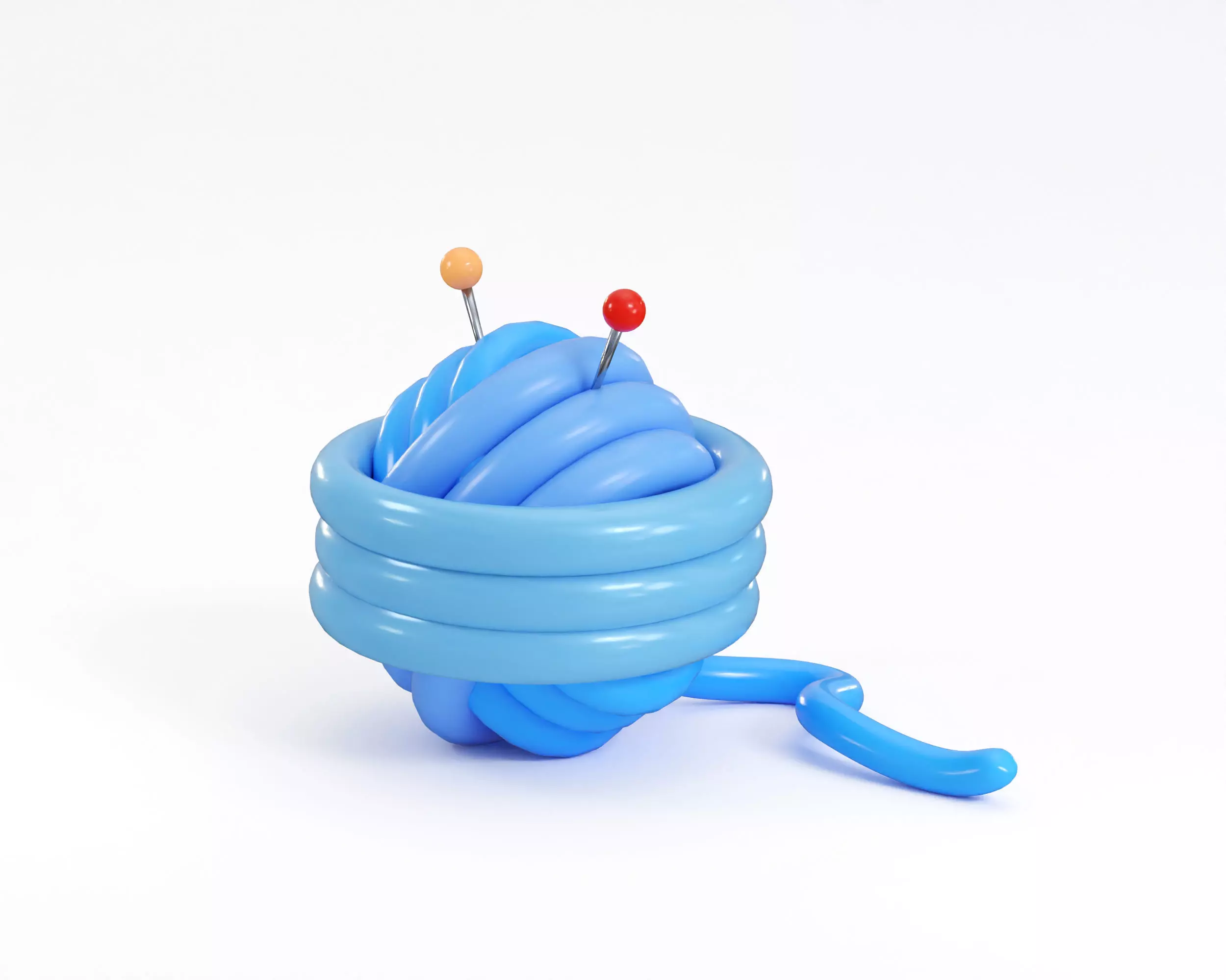 Cartoon Ball of thread Low-poly 3D model_4