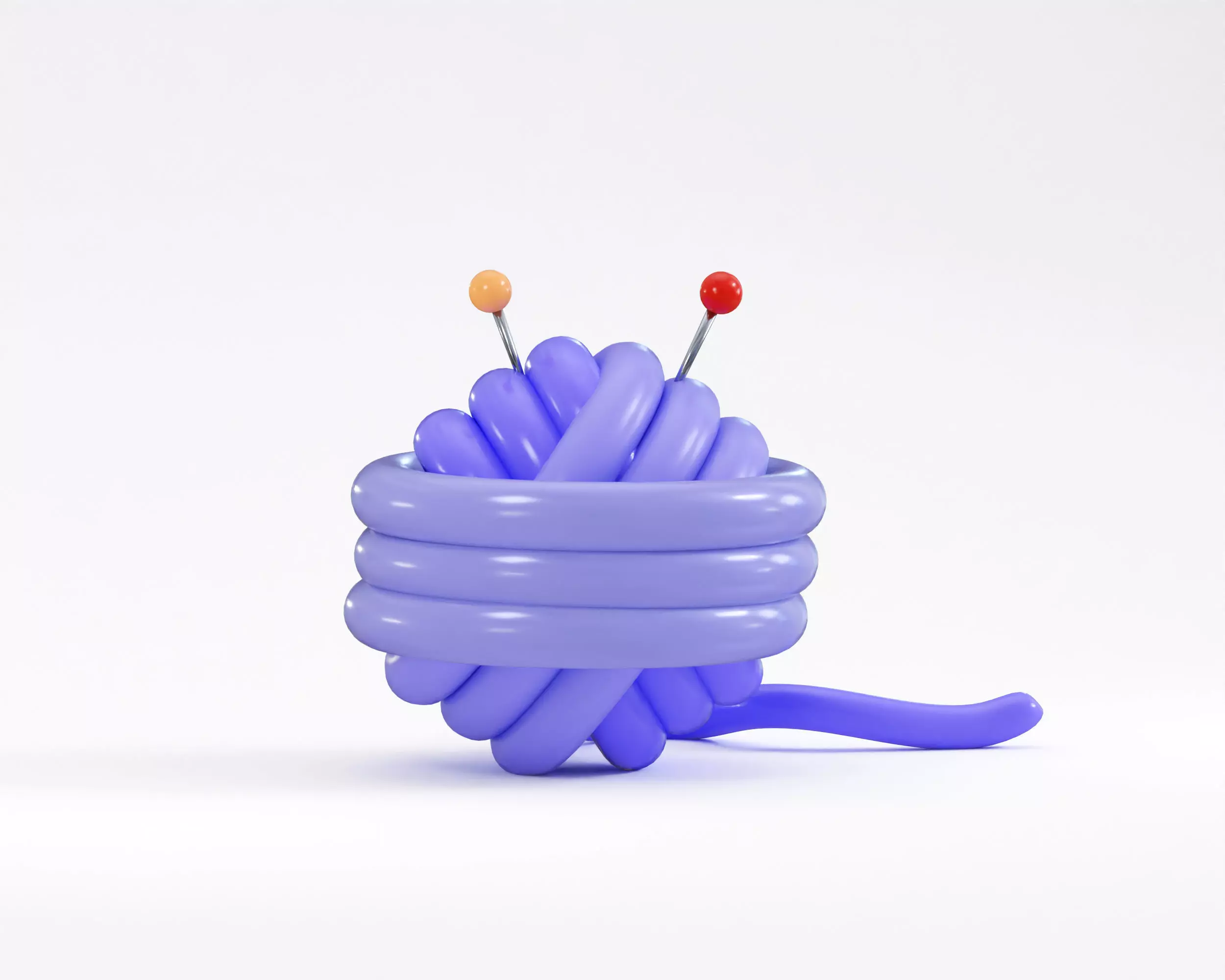 Cartoon Ball of thread Low-poly 3D model_5