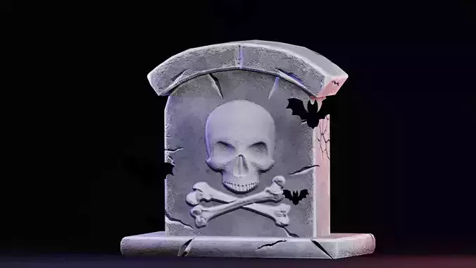 Stylized Halloween Props - Grave Low-poly 3D model