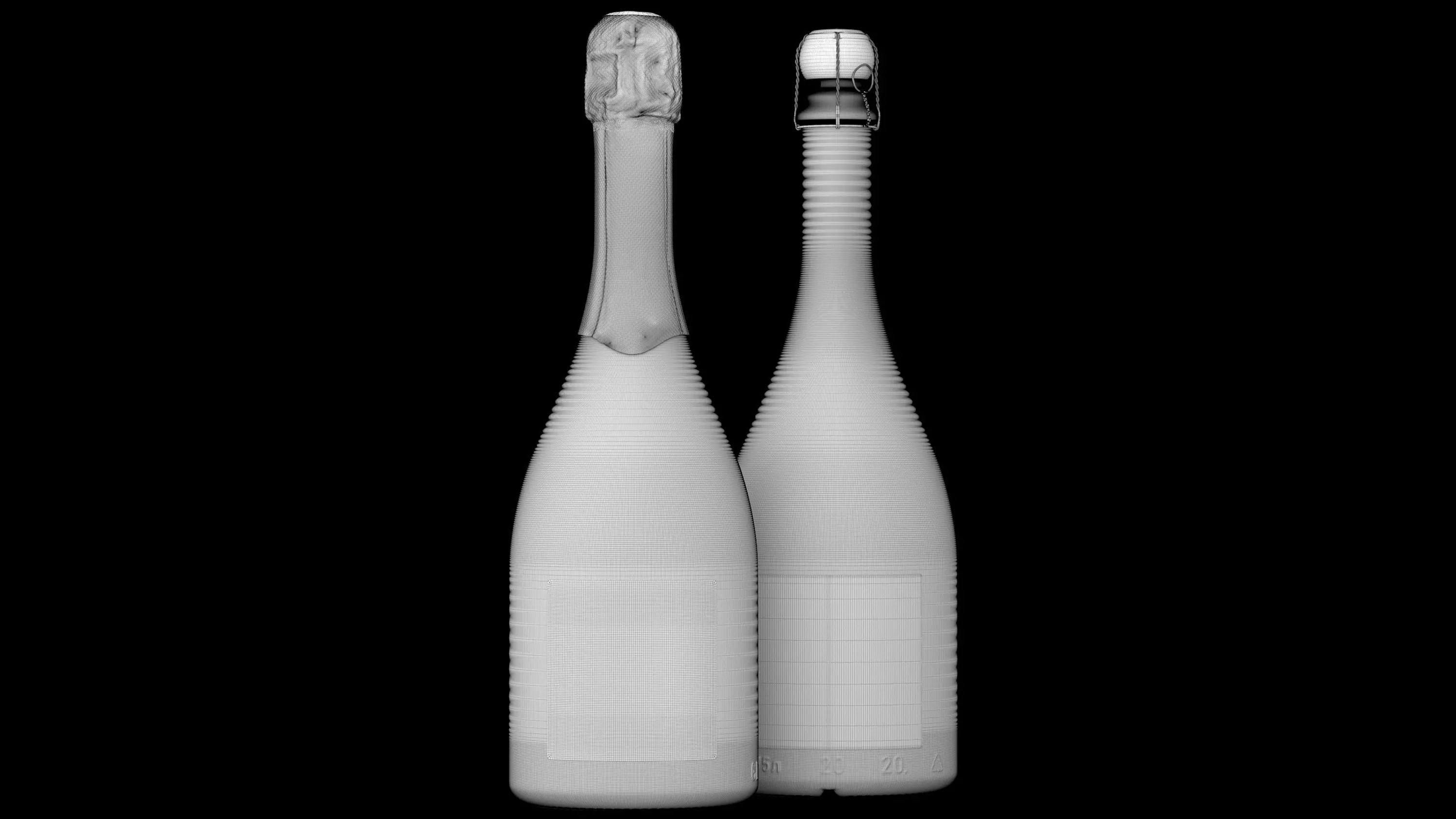 Champagne Bottle 3D model_5