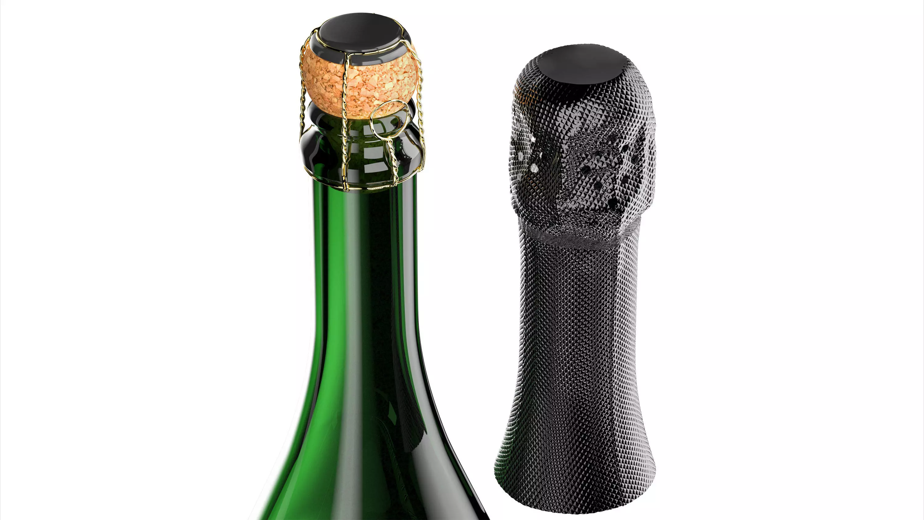 Champagne Bottle 3D model_1