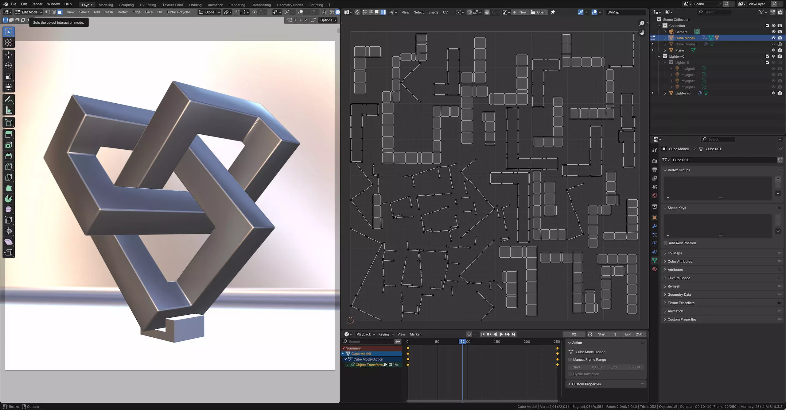 Endless Cube Low-poly 3D model_7
