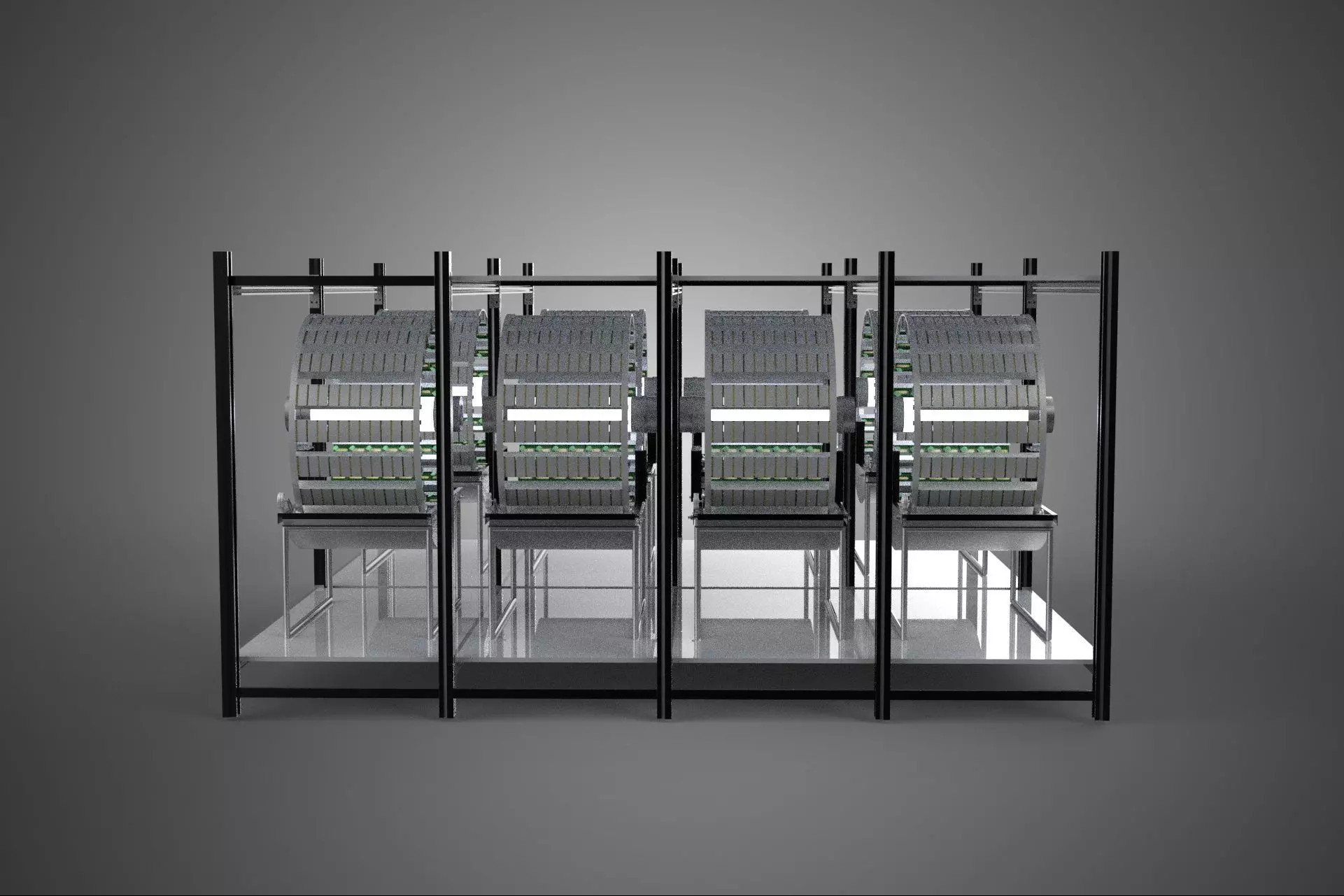 INDOOR ARRAY ROW SHELF RACK TRAY ROTARY HYDROPONIC PLANT FARM UP 3D model_10