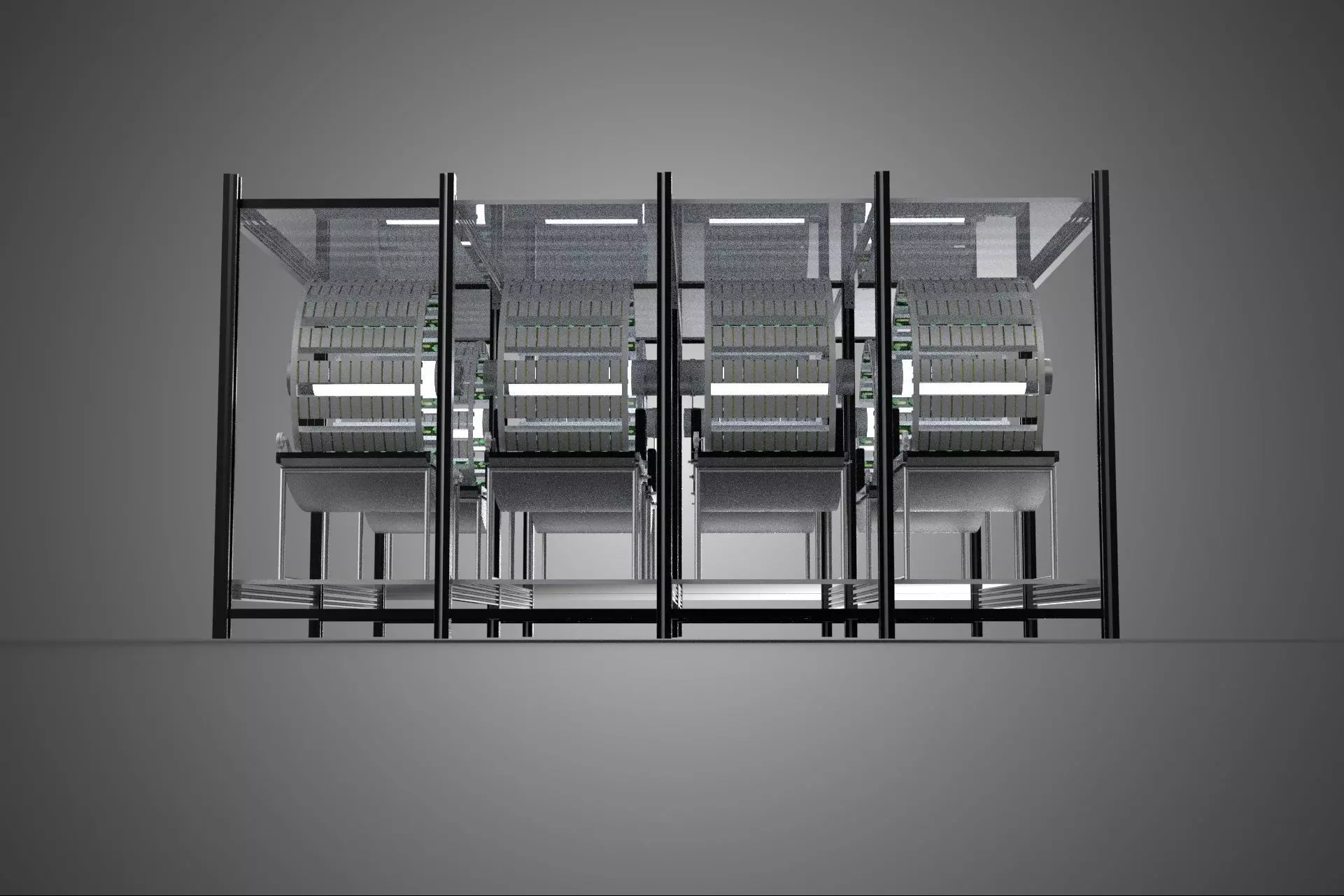 INDOOR ARRAY ROW SHELF RACK TRAY ROTARY HYDROPONIC PLANT FARM UP 3D model_12