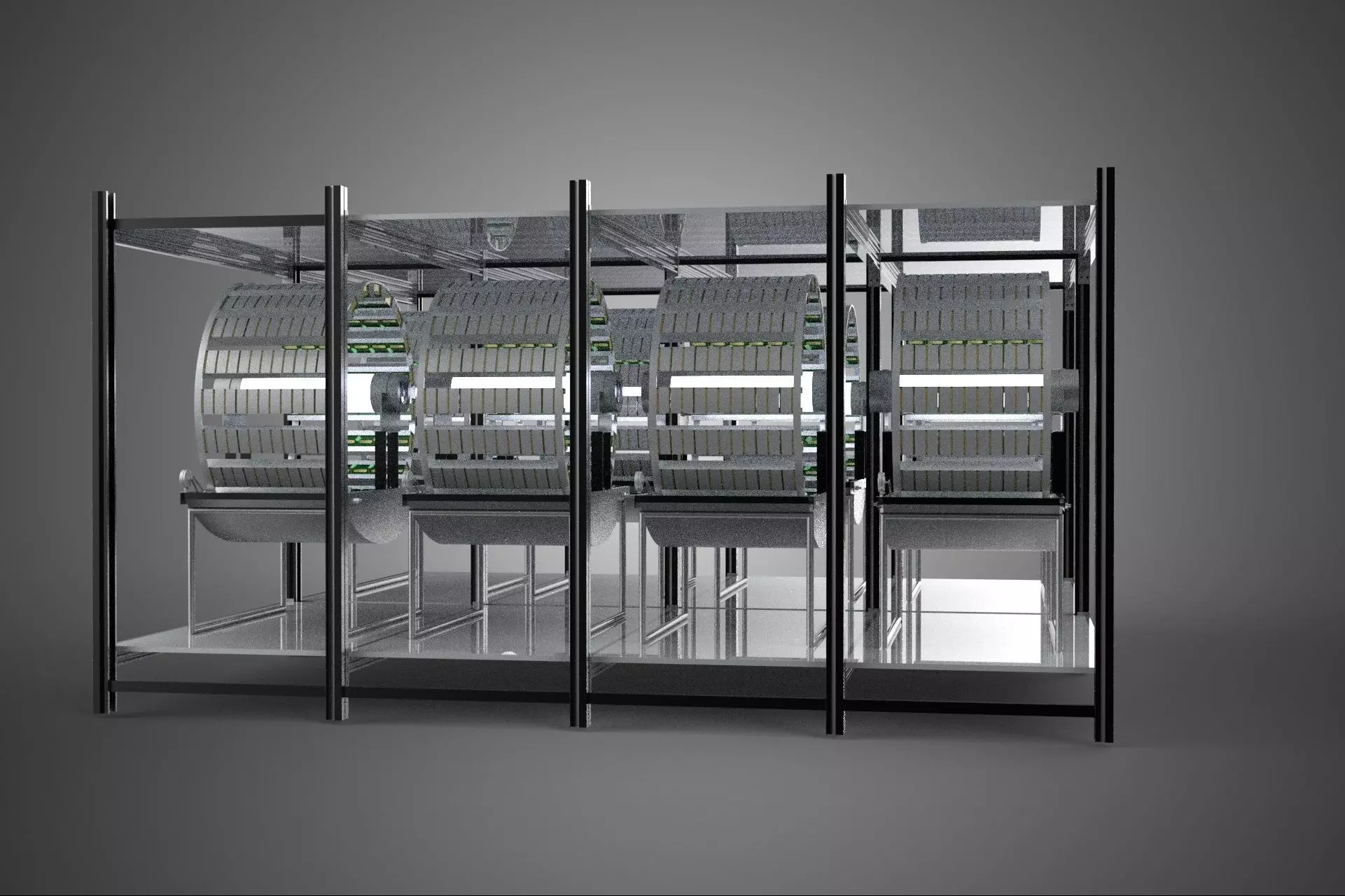 INDOOR ARRAY ROW SHELF RACK TRAY ROTARY HYDROPONIC PLANT FARM UP 3D model_2