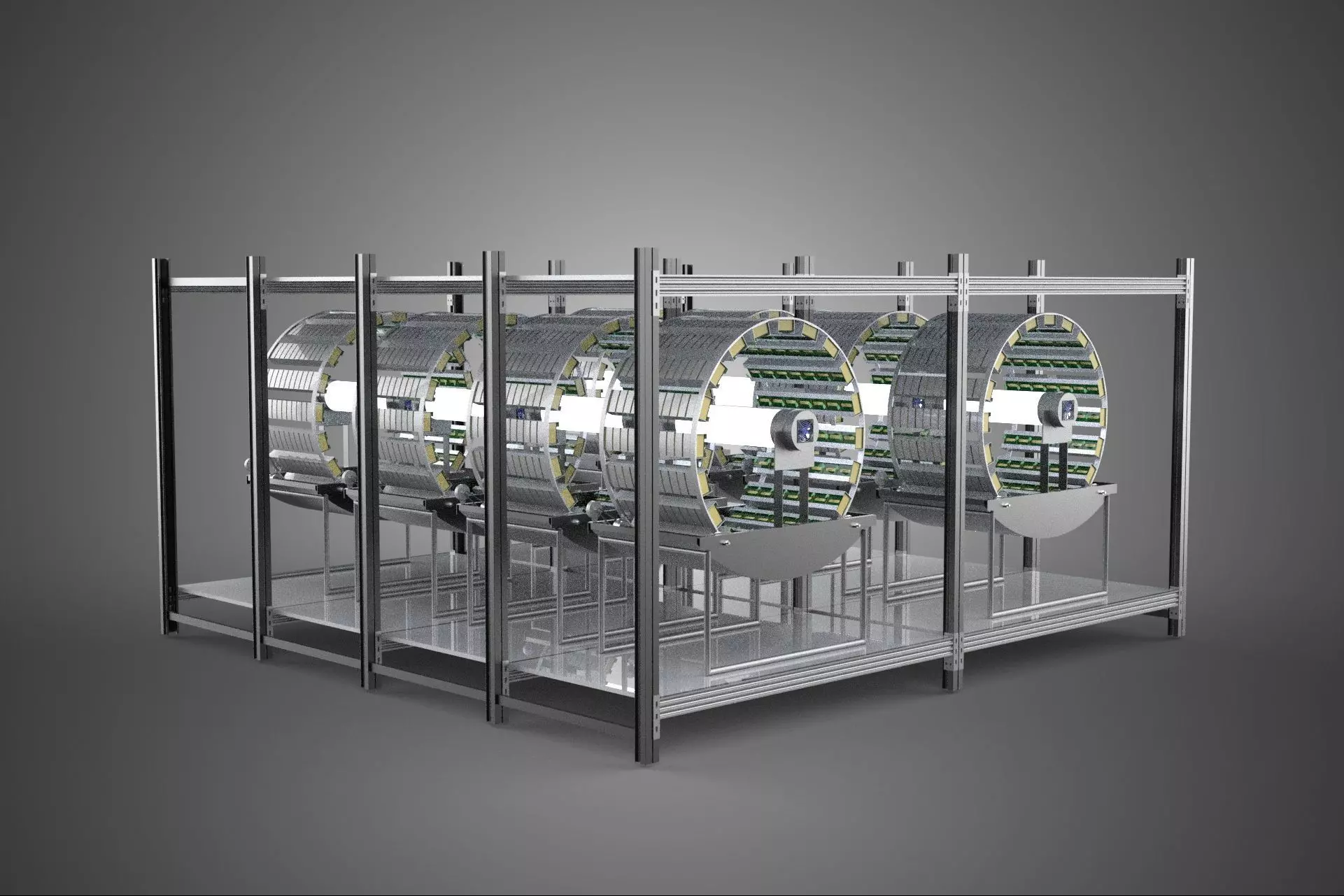 INDOOR ARRAY ROW SHELF RACK TRAY ROTARY HYDROPONIC PLANT FARM UP 3D model_1