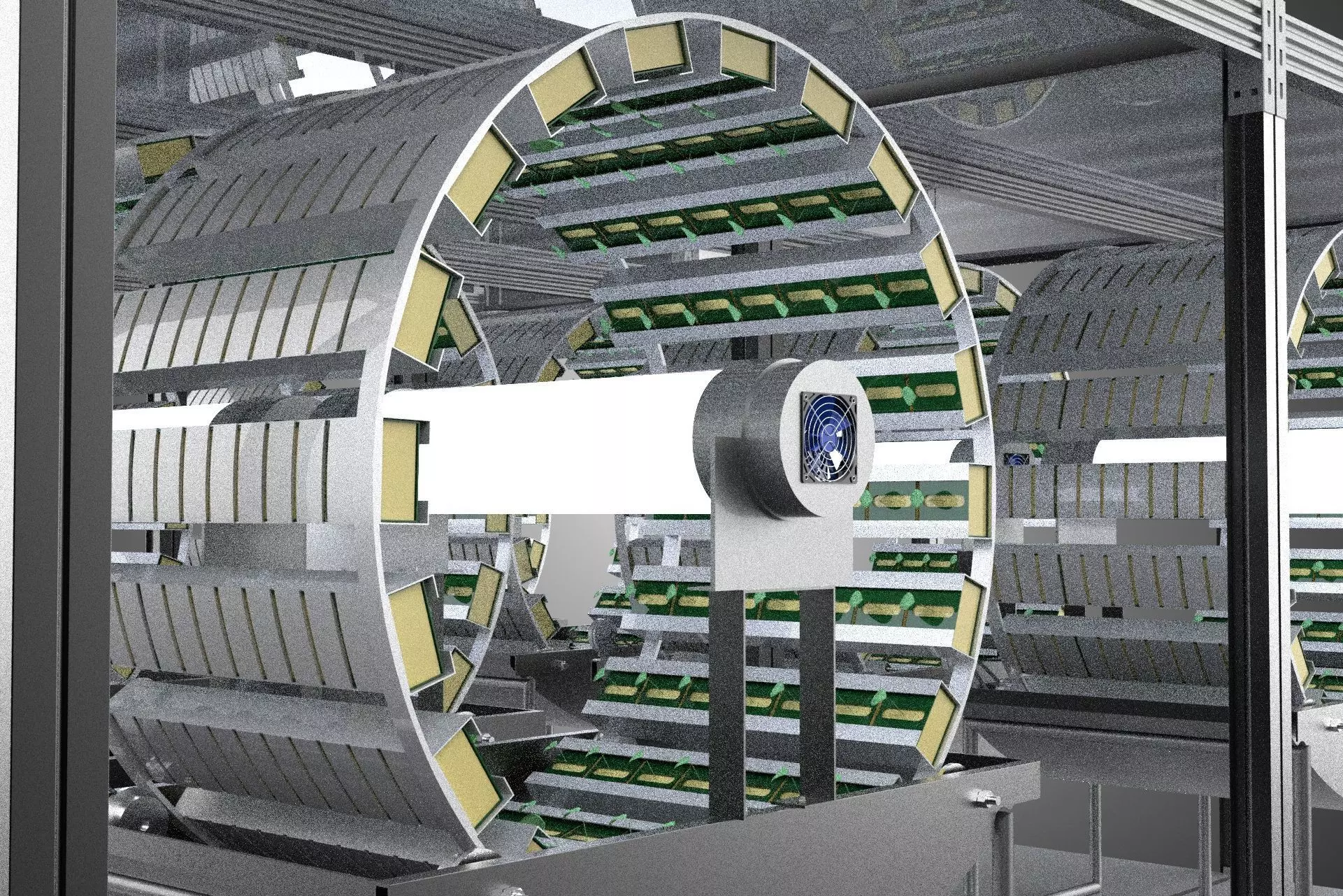 INDOOR ARRAY ROW SHELF RACK TRAY ROTARY HYDROPONIC PLANT FARM UP 3D model_4