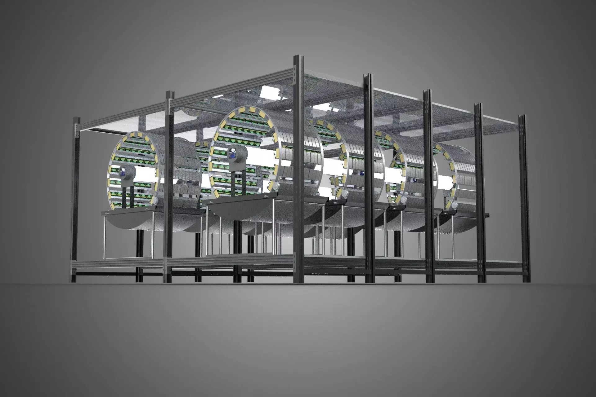 INDOOR ARRAY ROW SHELF RACK TRAY ROTARY HYDROPONIC PLANT FARM UP 3D model_13