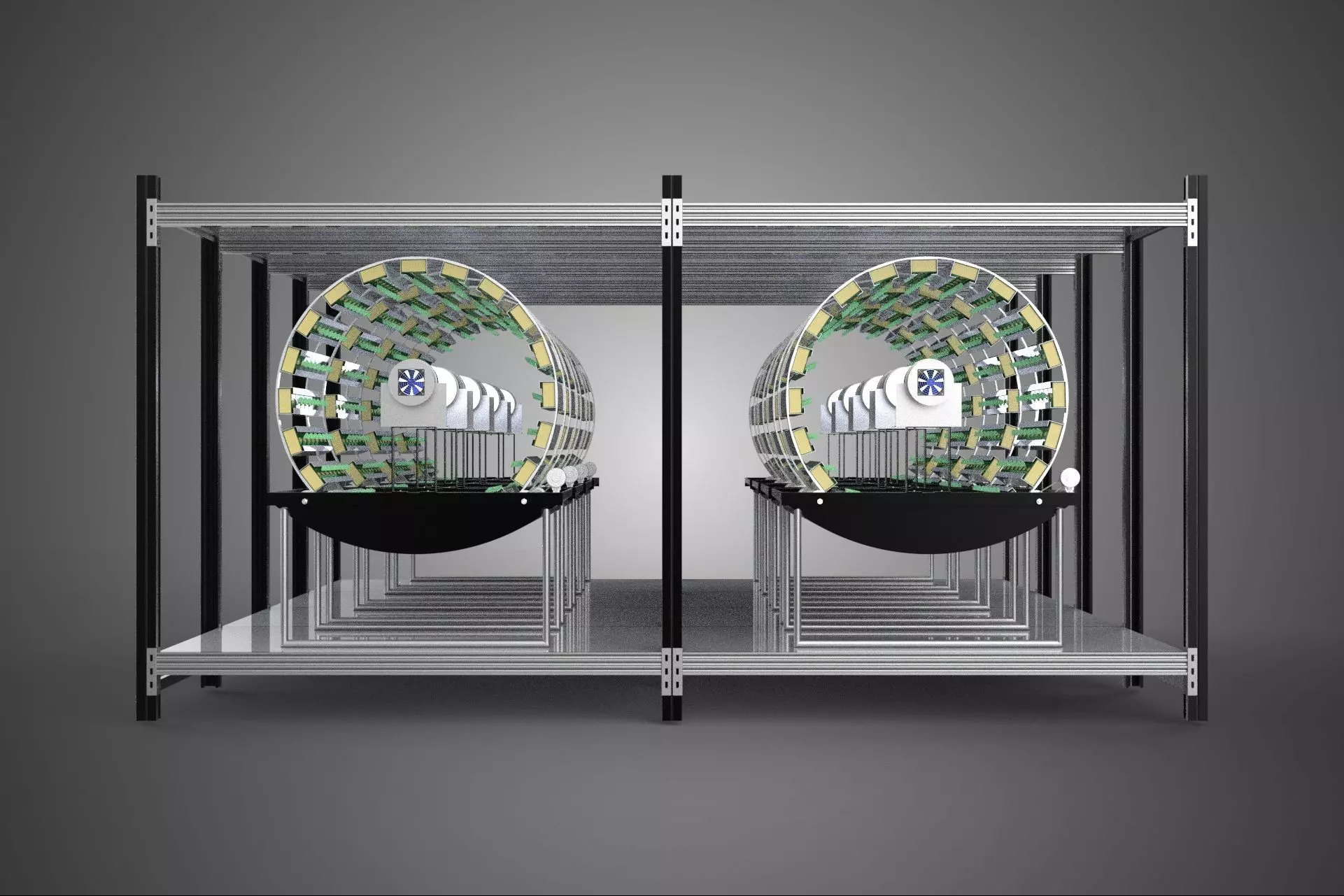 INDOOR ARRAY ROW SHELF RACK TRAY ROTARY HYDROPONIC PLANT FARM UP 3D model_6