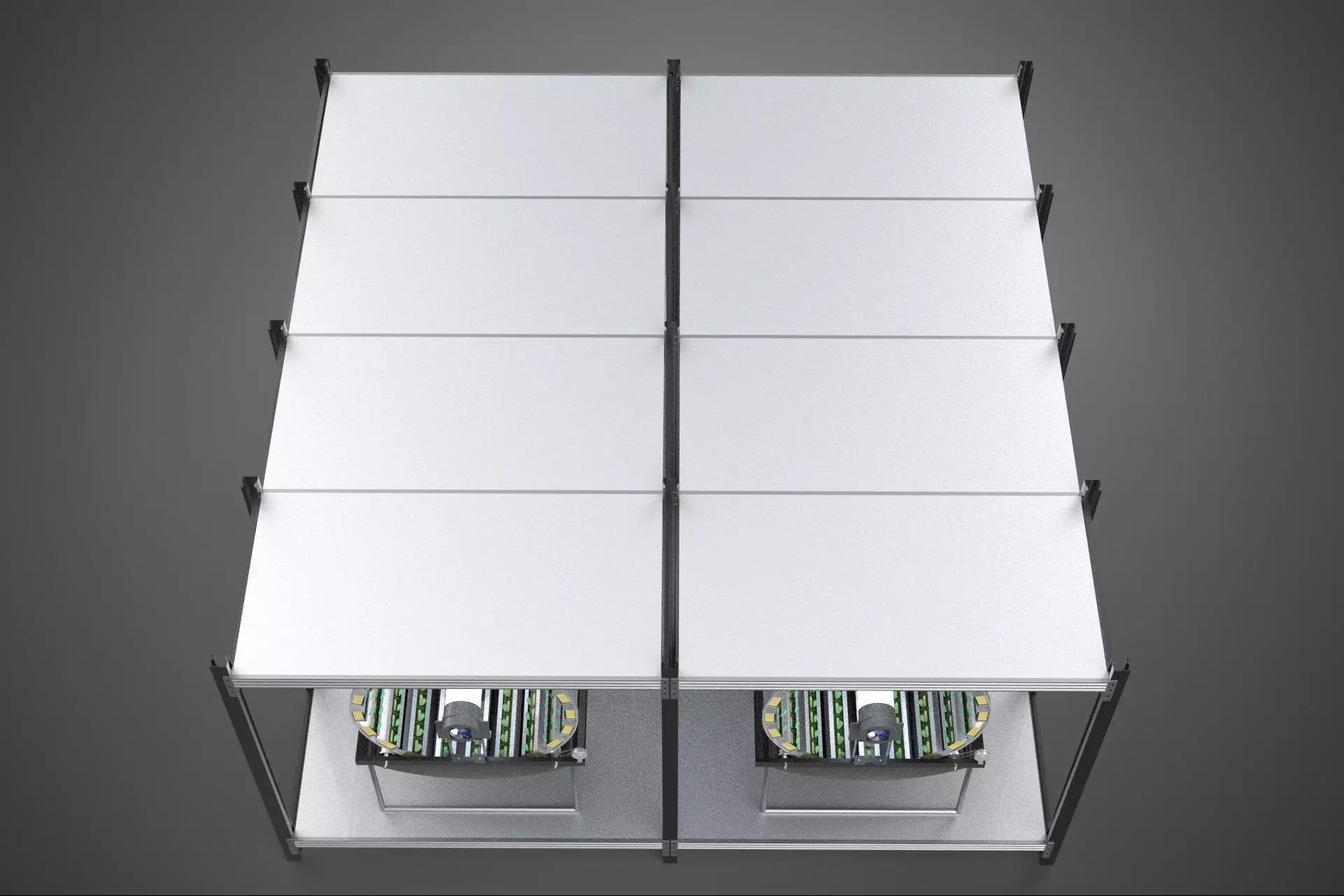 INDOOR ARRAY ROW SHELF RACK TRAY ROTARY HYDROPONIC PLANT FARM UP 3D model_21