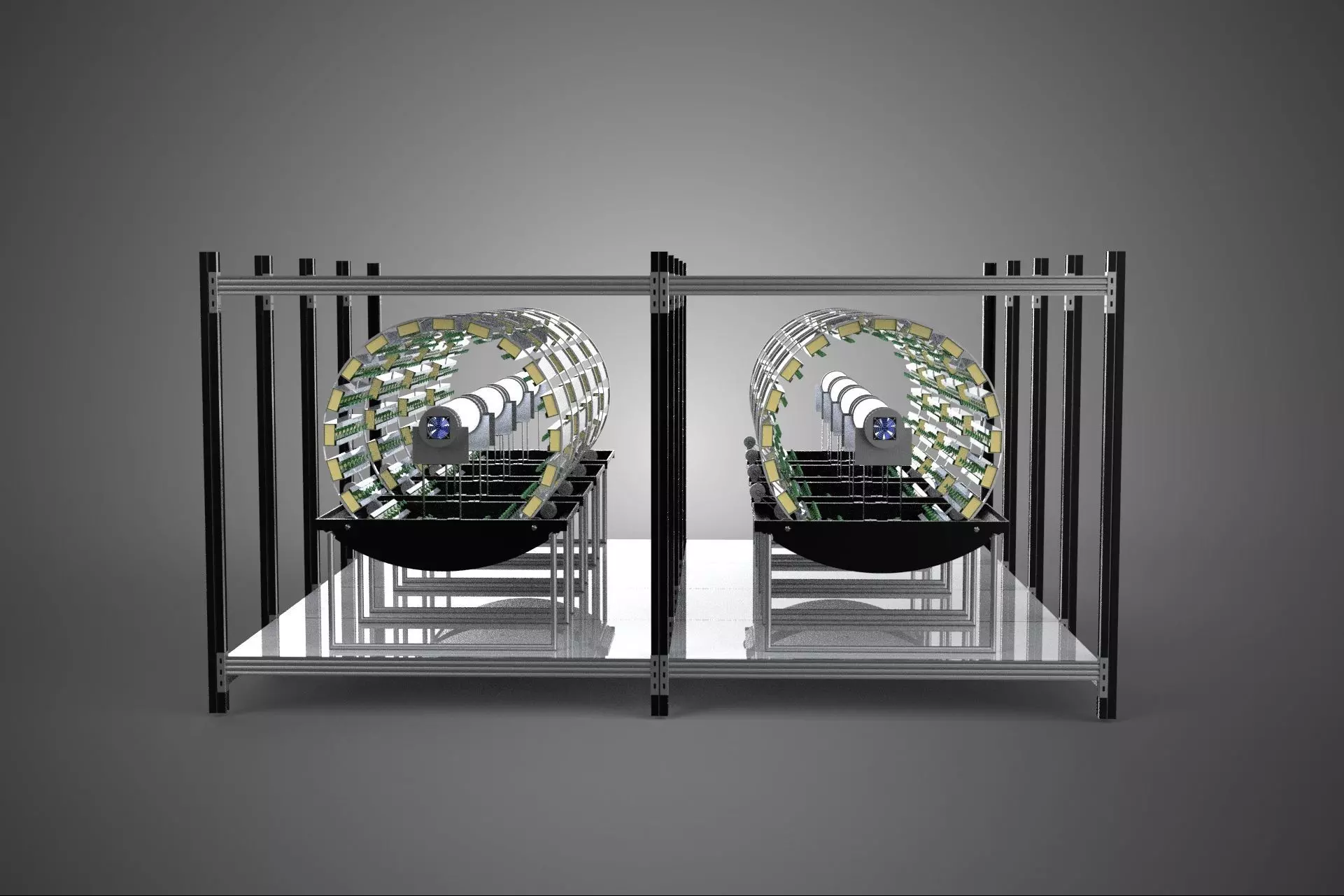 INDOOR ARRAY ROW SHELF RACK TRAY ROTARY HYDROPONIC PLANT FARM UP 3D model_27