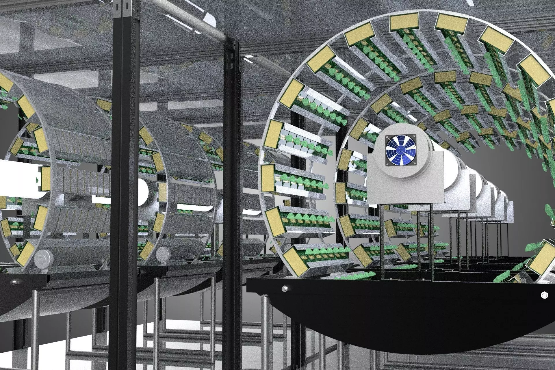 INDOOR ARRAY ROW SHELF RACK TRAY ROTARY HYDROPONIC PLANT FARM UP 3D model_3