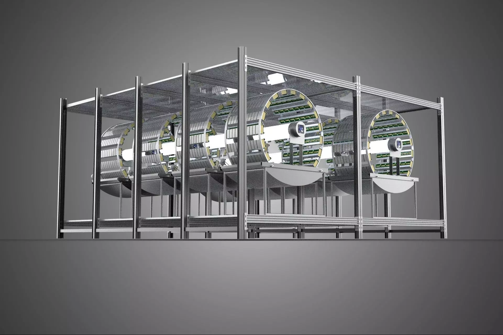 INDOOR ARRAY ROW SHELF RACK TRAY ROTARY HYDROPONIC PLANT FARM UP 3D model_5