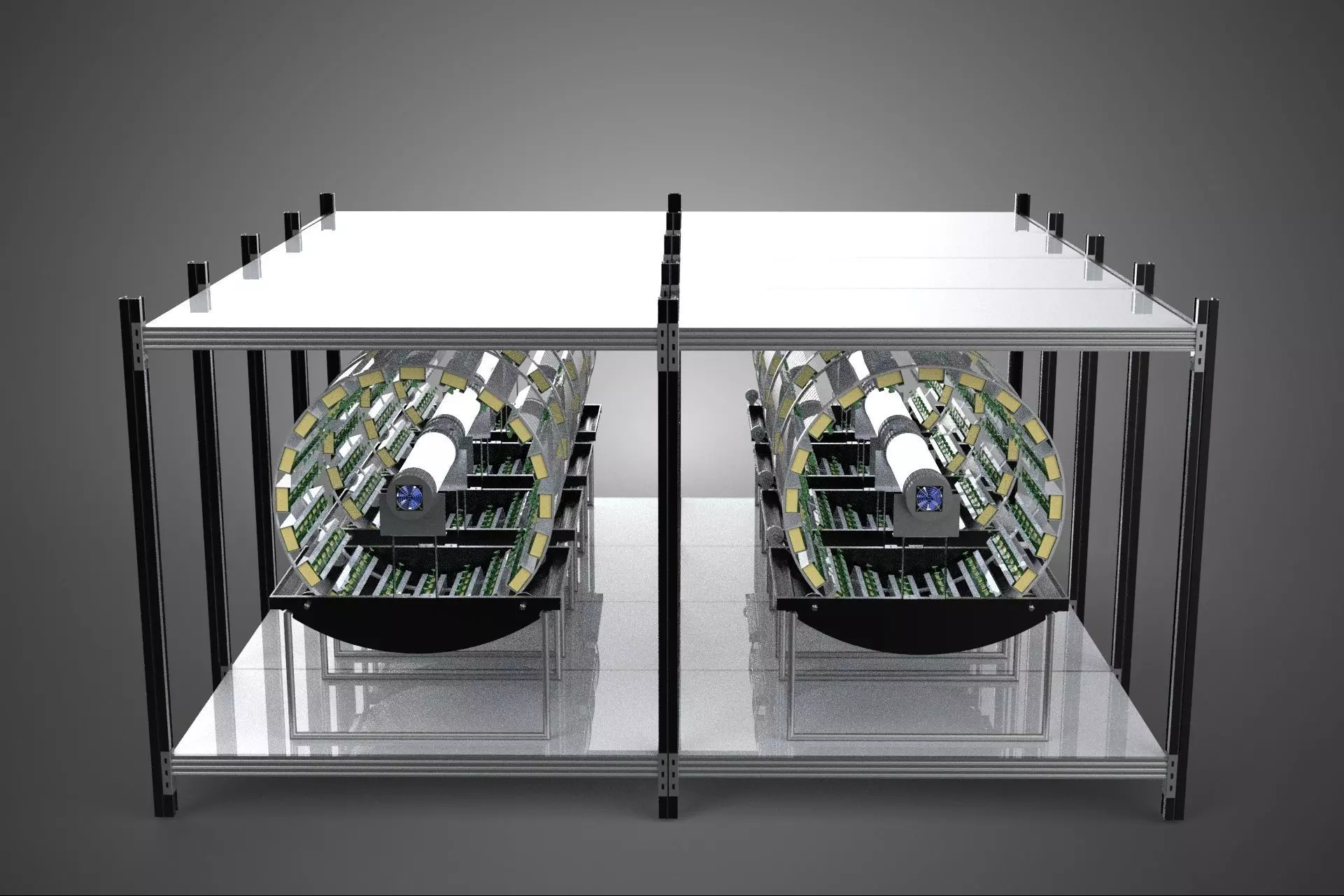 INDOOR ARRAY ROW SHELF RACK TRAY ROTARY HYDROPONIC PLANT FARM UP 3D model_19