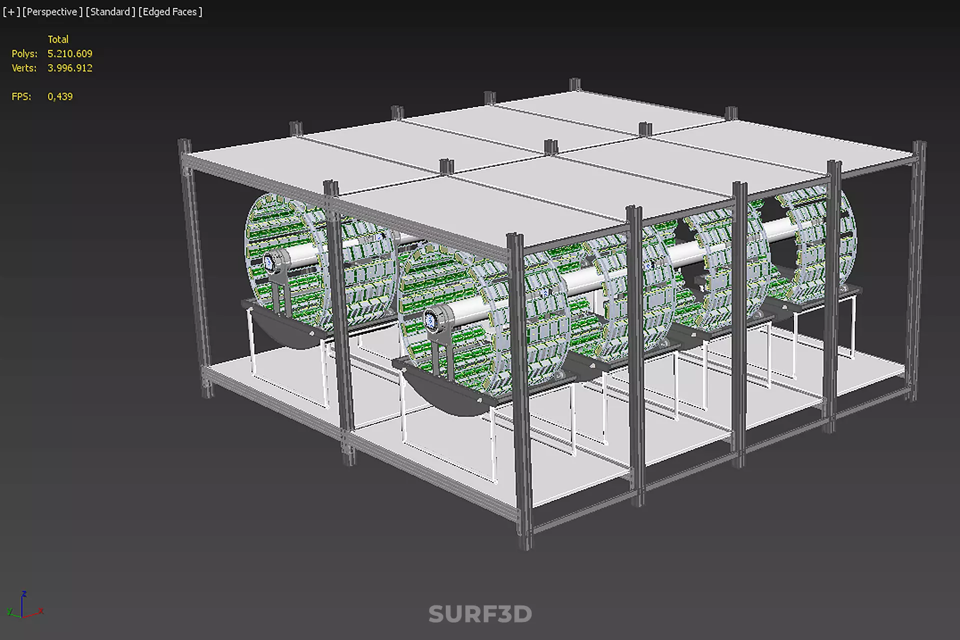 INDOOR ARRAY ROW SHELF RACK TRAY ROTARY HYDROPONIC PLANT FARM UP 3D model_33