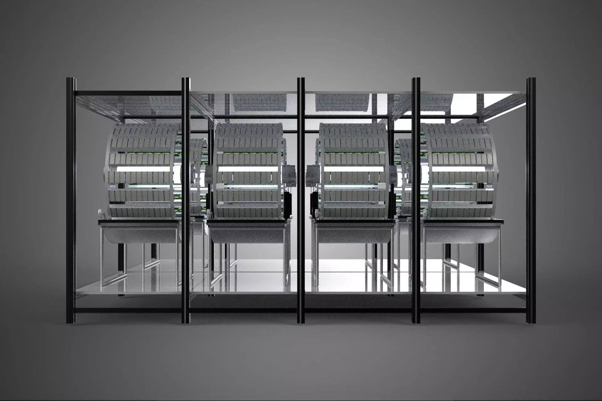 INDOOR ARRAY ROW SHELF RACK TRAY ROTARY HYDROPONIC PLANT FARM UP 3D model_18