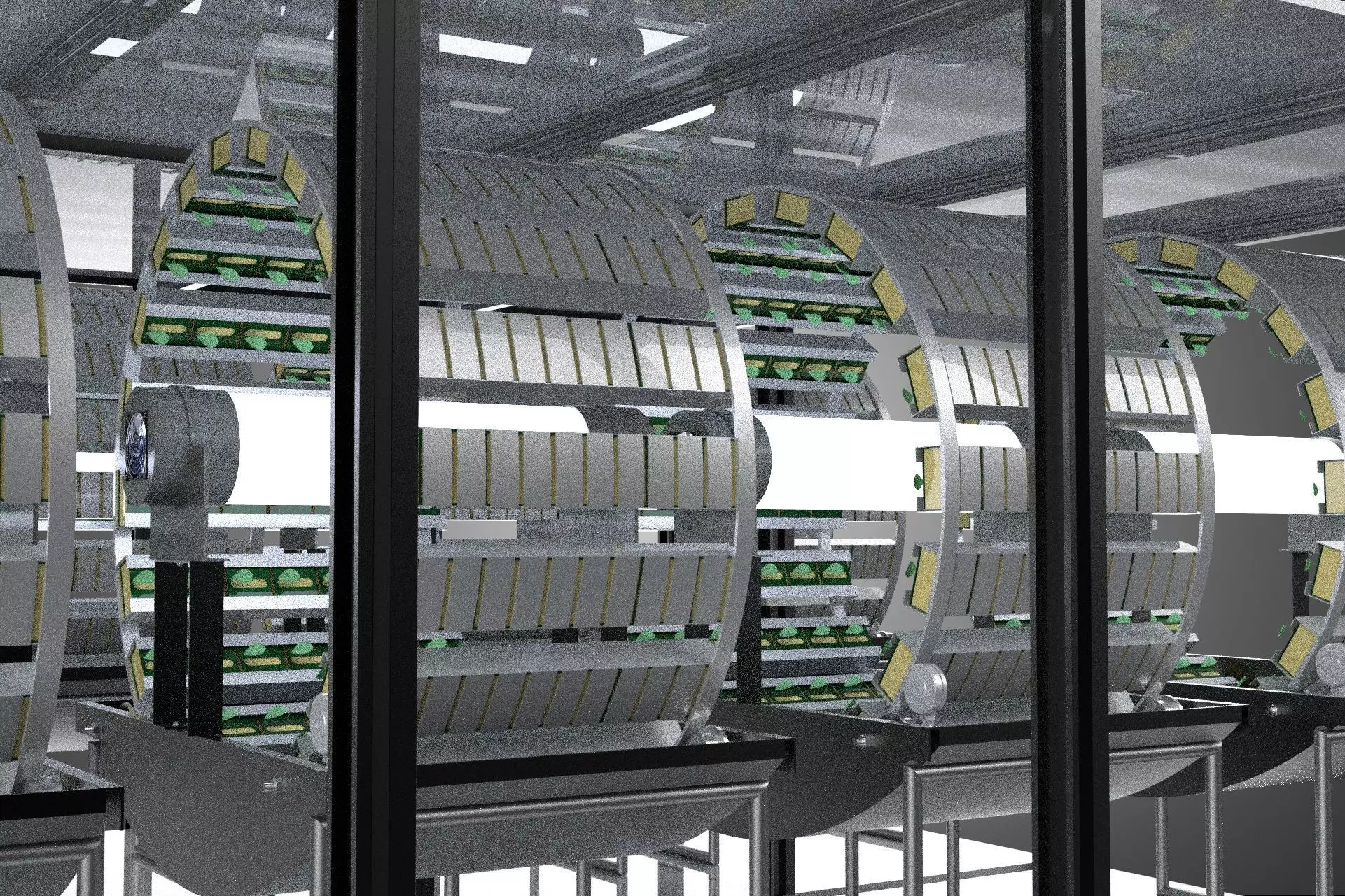 INDOOR ARRAY ROW SHELF RACK TRAY ROTARY HYDROPONIC PLANT FARM UP 3D model_8