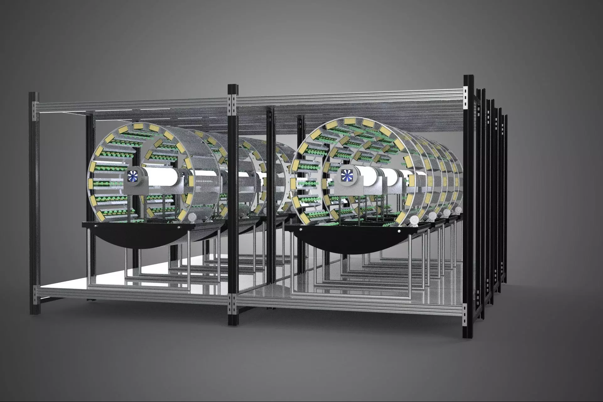 INDOOR ARRAY ROW SHELF RACK TRAY ROTARY HYDROPONIC PLANT FARM UP 3D model_23
