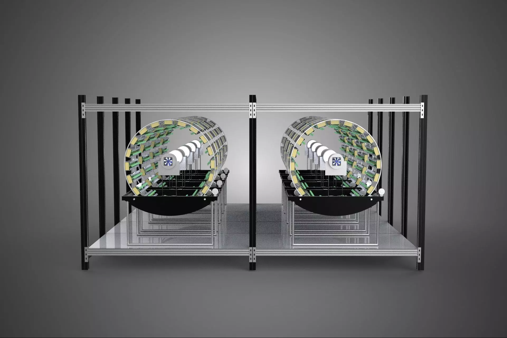 INDOOR ARRAY ROW SHELF RACK TRAY ROTARY HYDROPONIC PLANT FARM UP 3D model_20