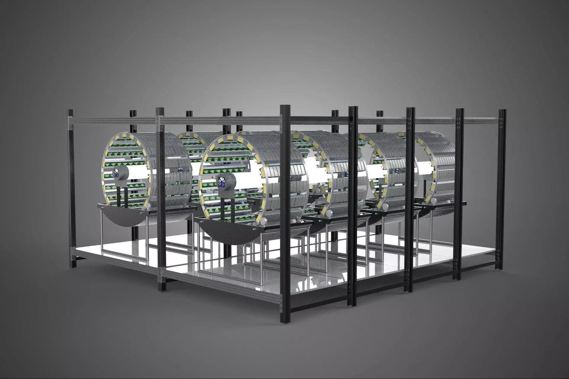 INDOOR ARRAY ROW SHELF RACK TRAY ROTARY HYDROPONIC PLANT FARM UP 3D model_15